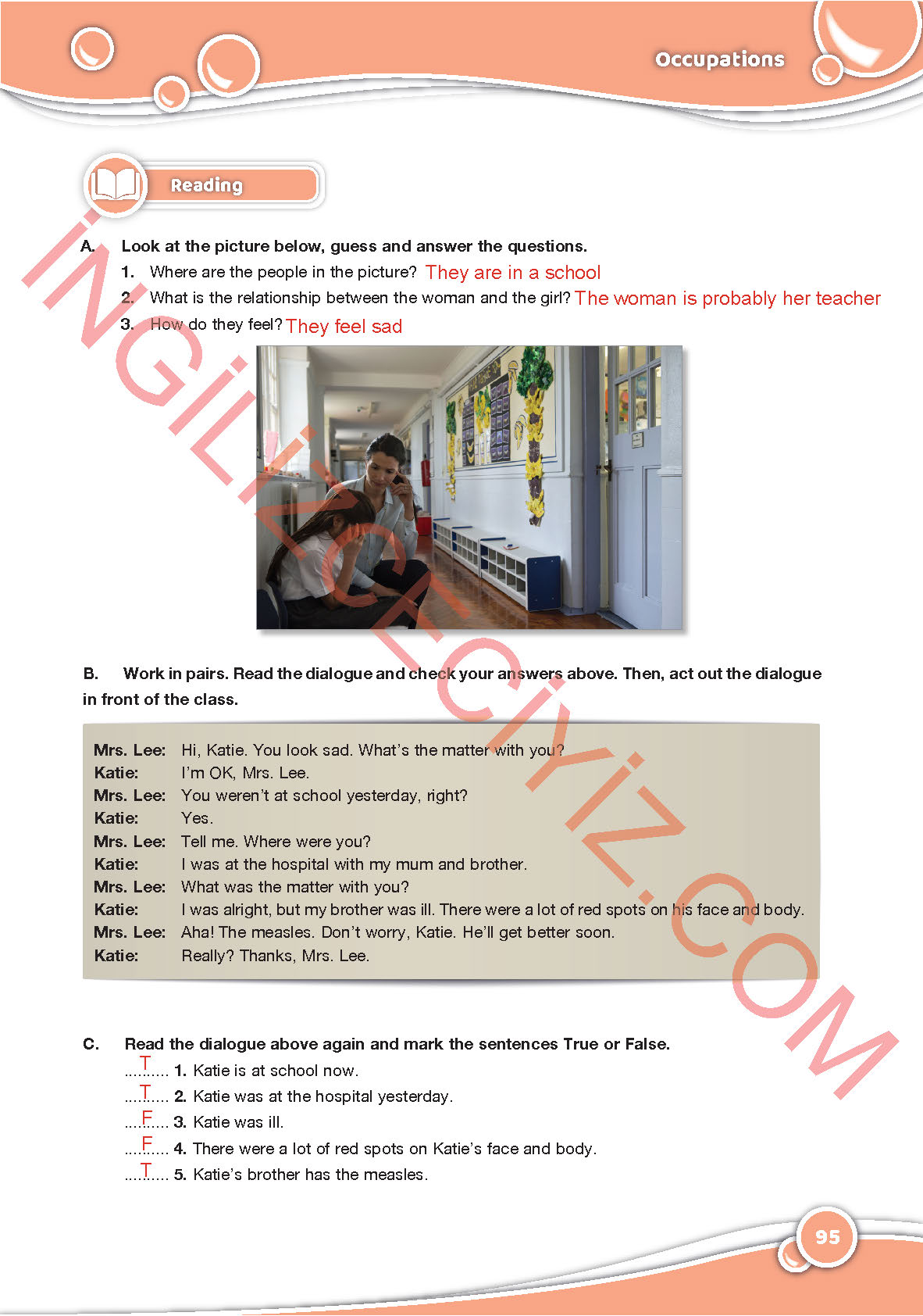 6. Sınıf Özgün Yayınları İngilizce Ders Kitabı Sayfa 95 Cevapları