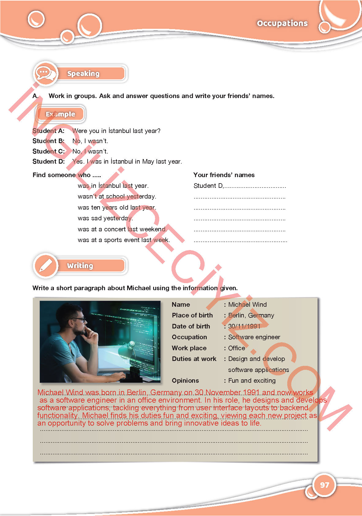 6. Sınıf Özgün Yayınları İngilizce Ders Kitabı Sayfa 97 Cevapları