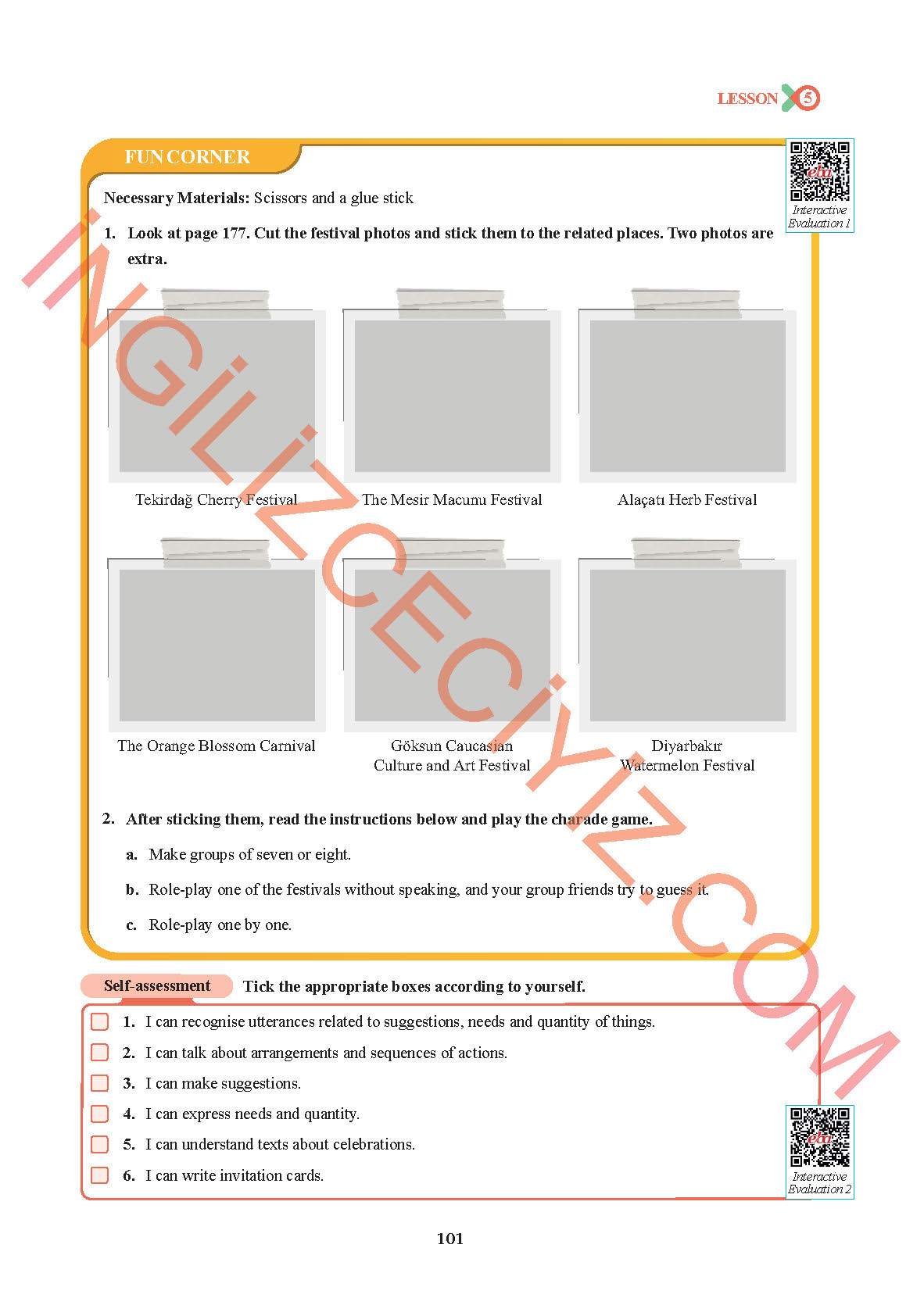 7. Sınıf Sdr İpekyolu Yayınları İngilizce Ders Kitabı Sayfa 101 Cevapları
