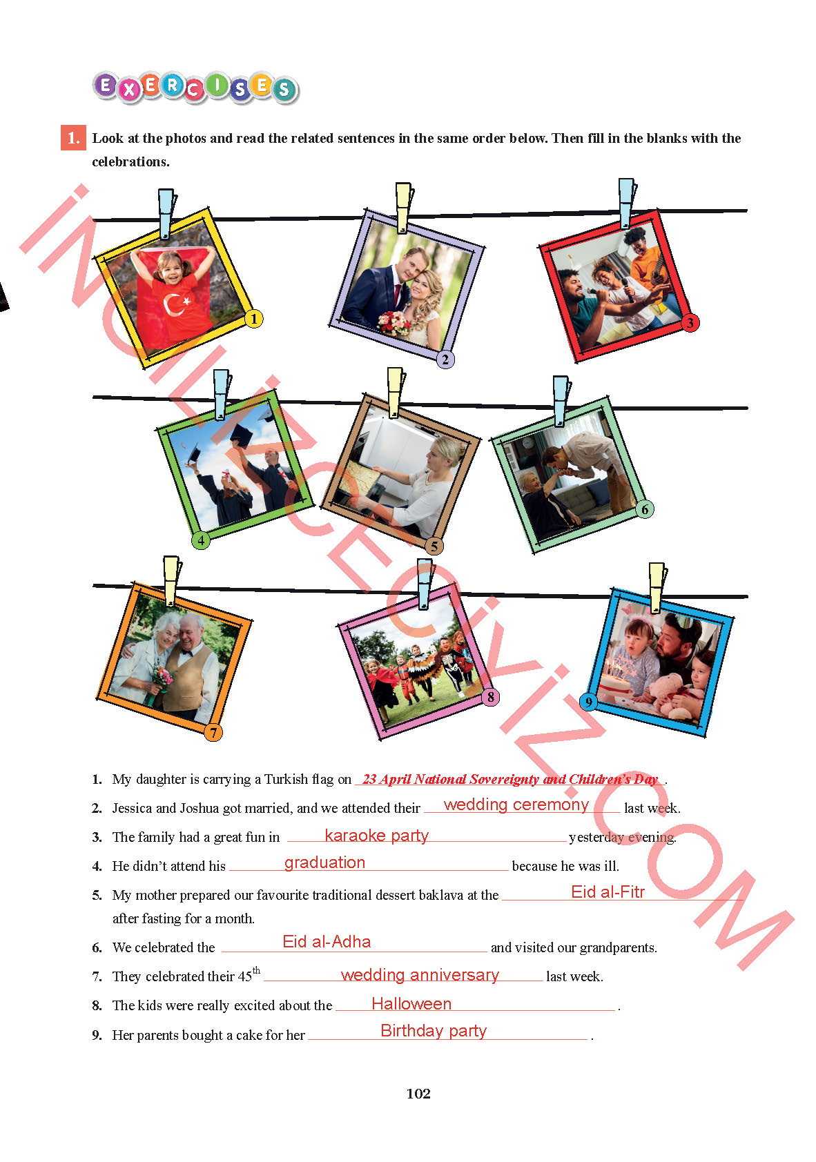 7. Sınıf Sdr İpekyolu Yayınları İngilizce Ders Kitabı Sayfa 102 Cevapları