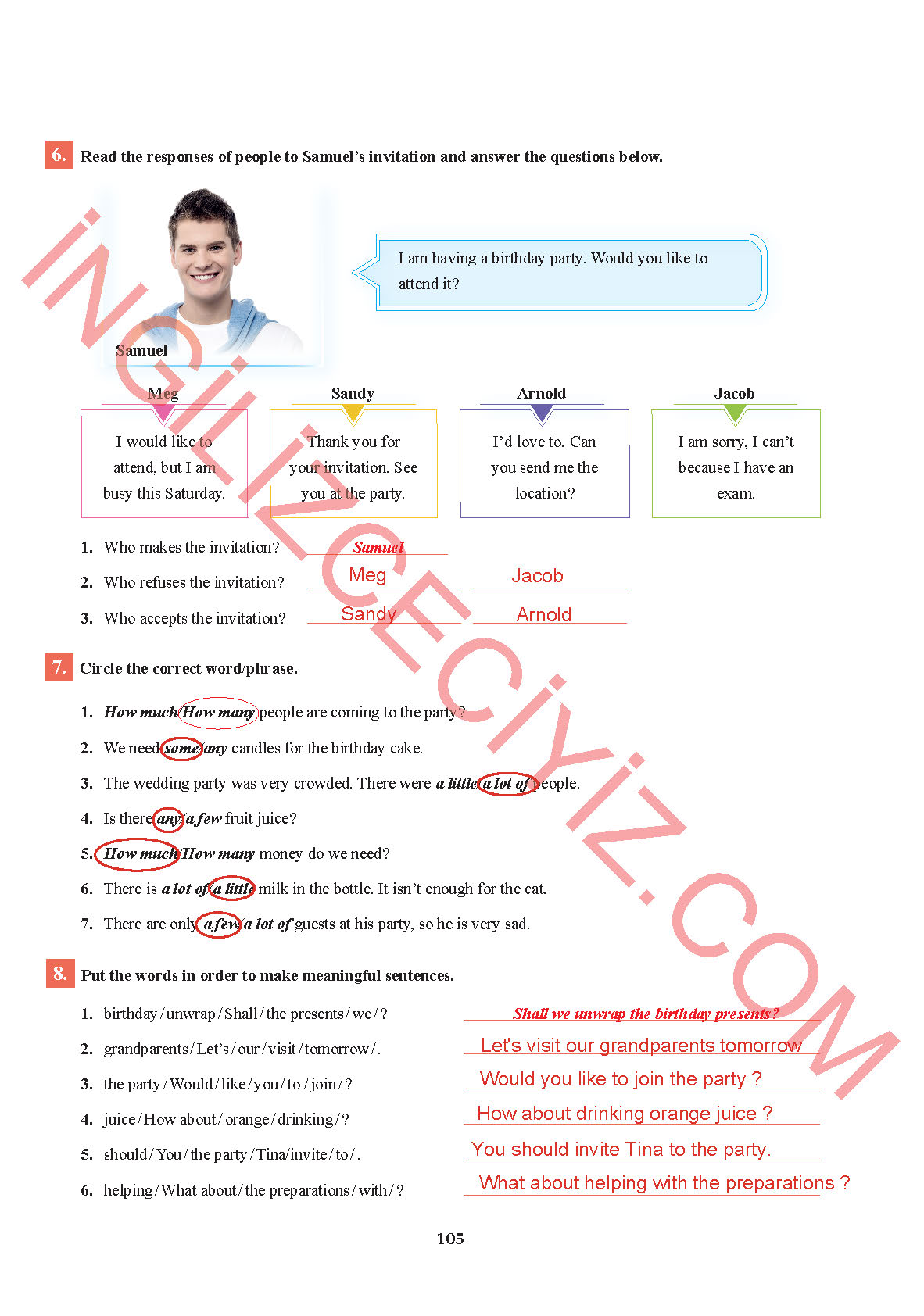 7. Sınıf Sdr İpekyolu Yayınları İngilizce Ders Kitabı Sayfa 105 Cevapları