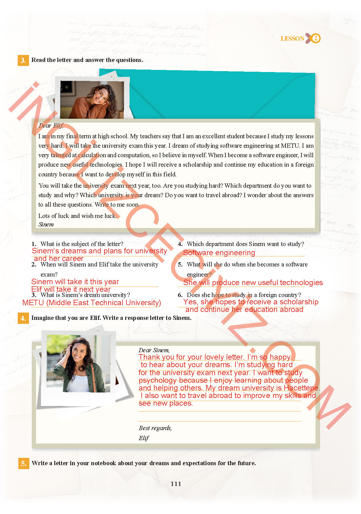 7. Sınıf Sdr İpekyolu Yayınları İngilizce Ders Kitabı Sayfa 111 Cevapları