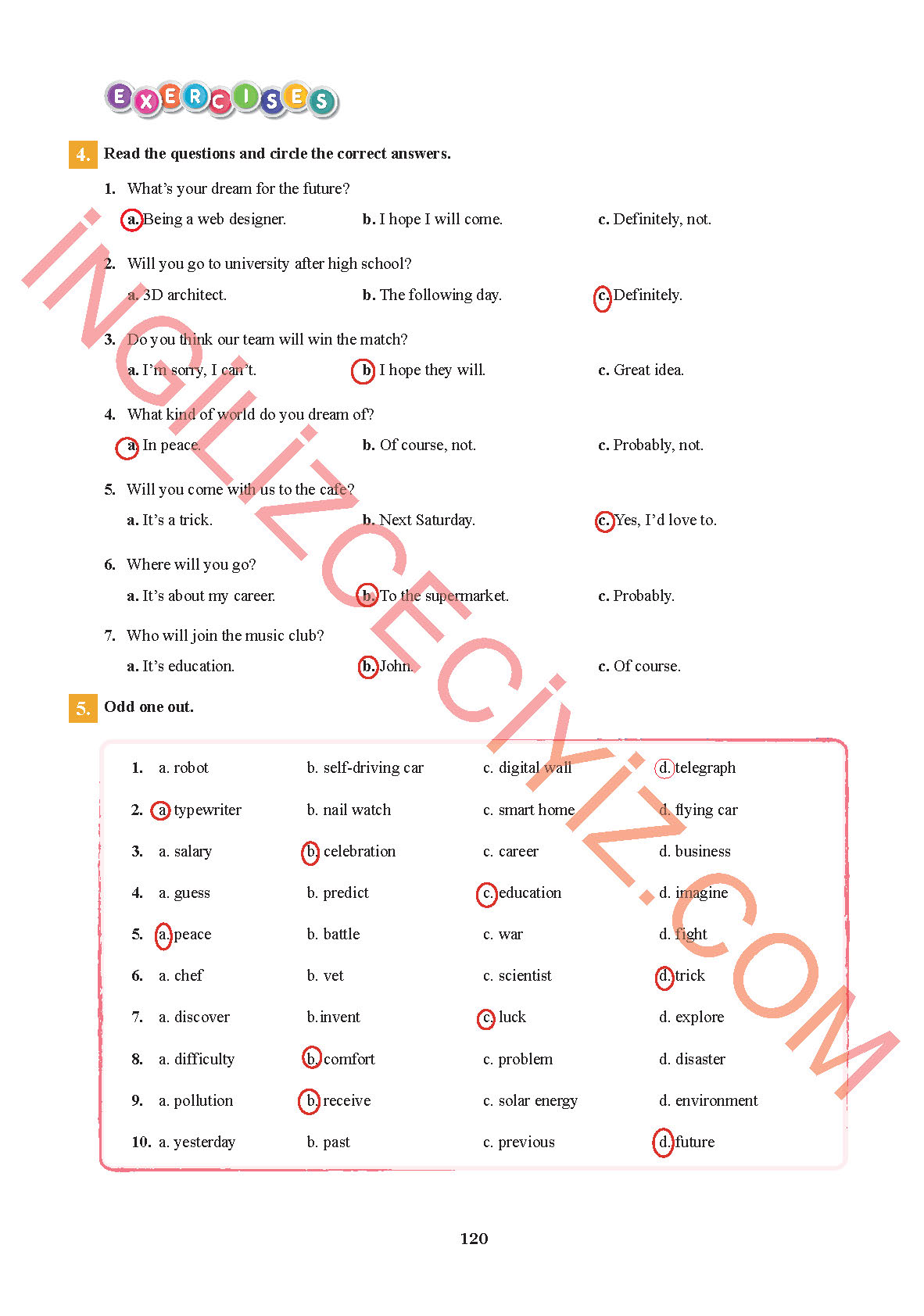 7. Sınıf Sdr İpekyolu Yayınları İngilizce Ders Kitabı Sayfa 120 Cevapları