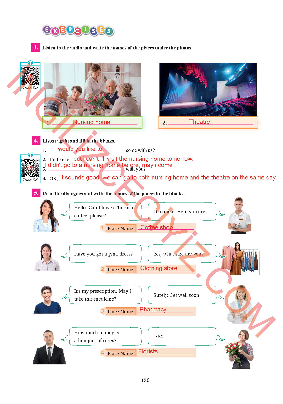 7. Sınıf Sdr İpekyolu Yayınları İngilizce Ders Kitabı Sayfa 136 Cevapları