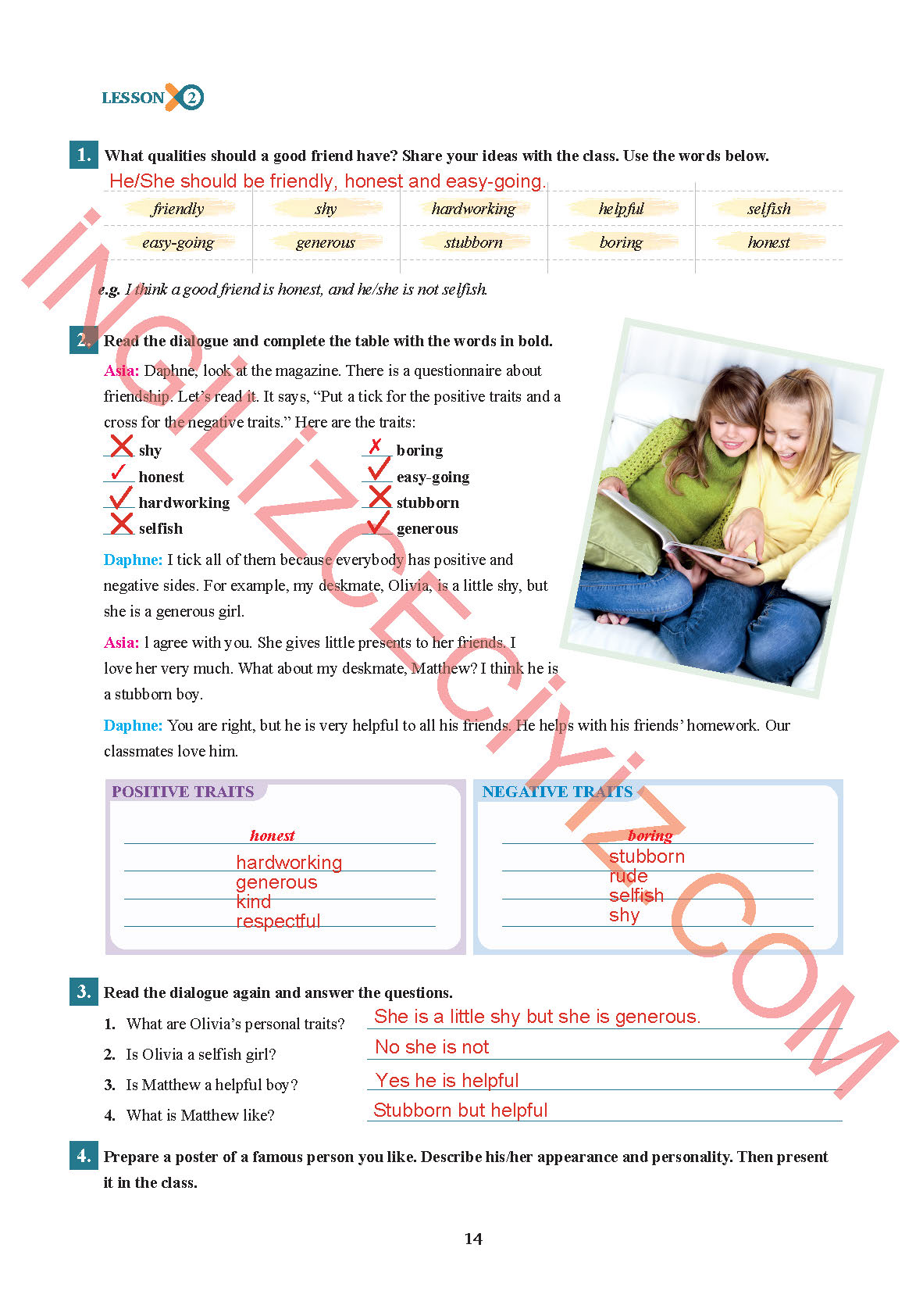 7. Sınıf Sdr İpekyolu Yayınları İngilizce Ders Kitabı Sayfa 14 Cevapları