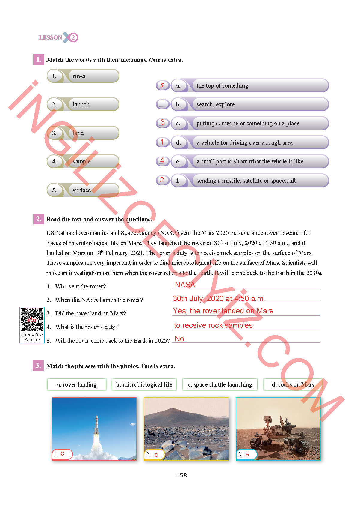 7. Sınıf Sdr İpekyolu Yayınları İngilizce Ders Kitabı Sayfa 158 Cevapları