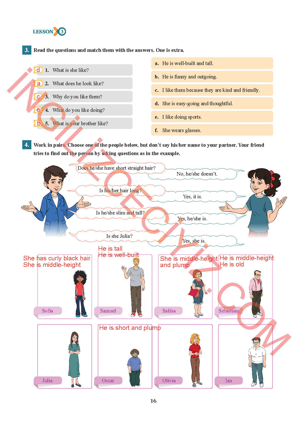 7. Sınıf Sdr İpekyolu Yayınları İngilizce Ders Kitabı Sayfa 16 Cevapları