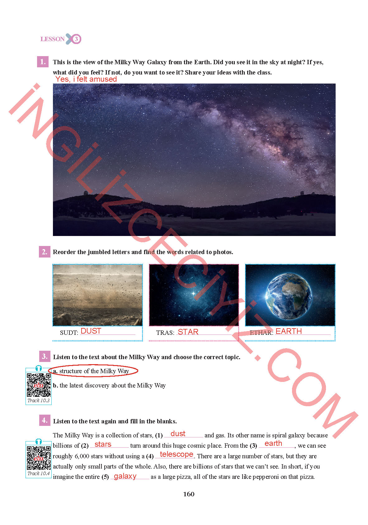 7. Sınıf Sdr İpekyolu Yayınları İngilizce Ders Kitabı Sayfa 160 Cevapları