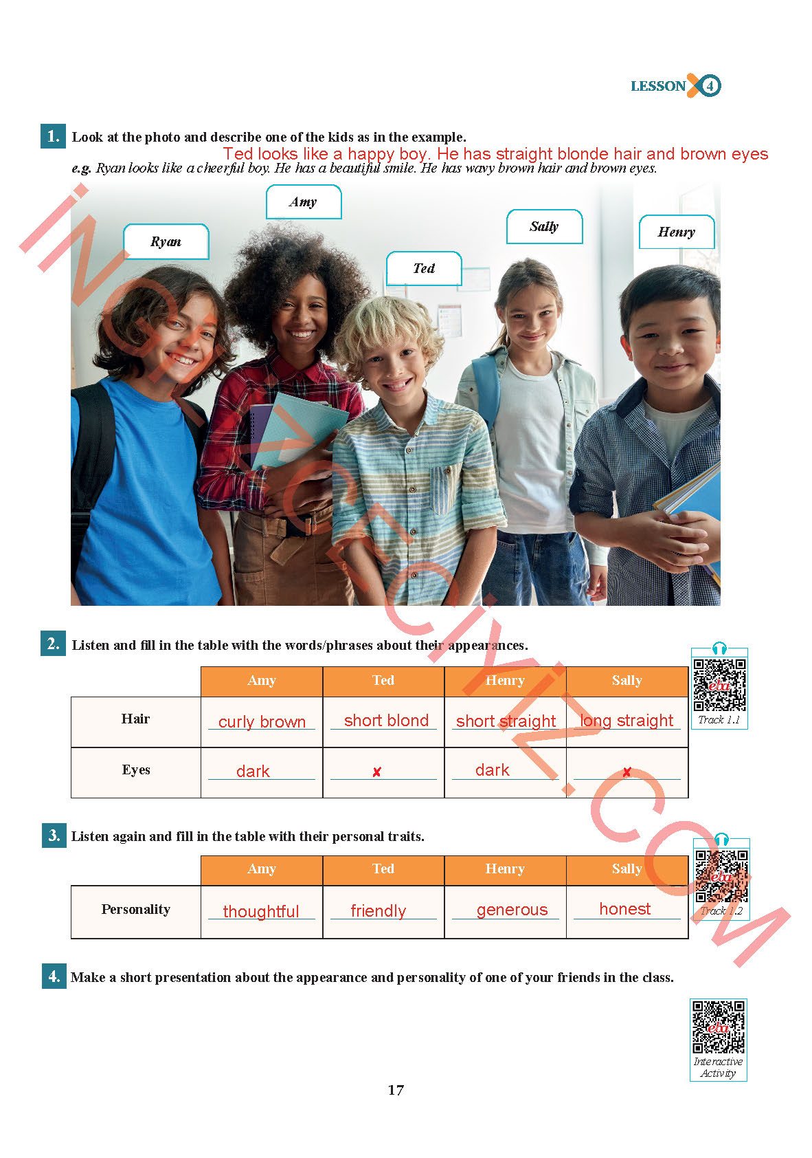 7. Sınıf Sdr İpekyolu Yayınları İngilizce Ders Kitabı Sayfa 17 Cevapları