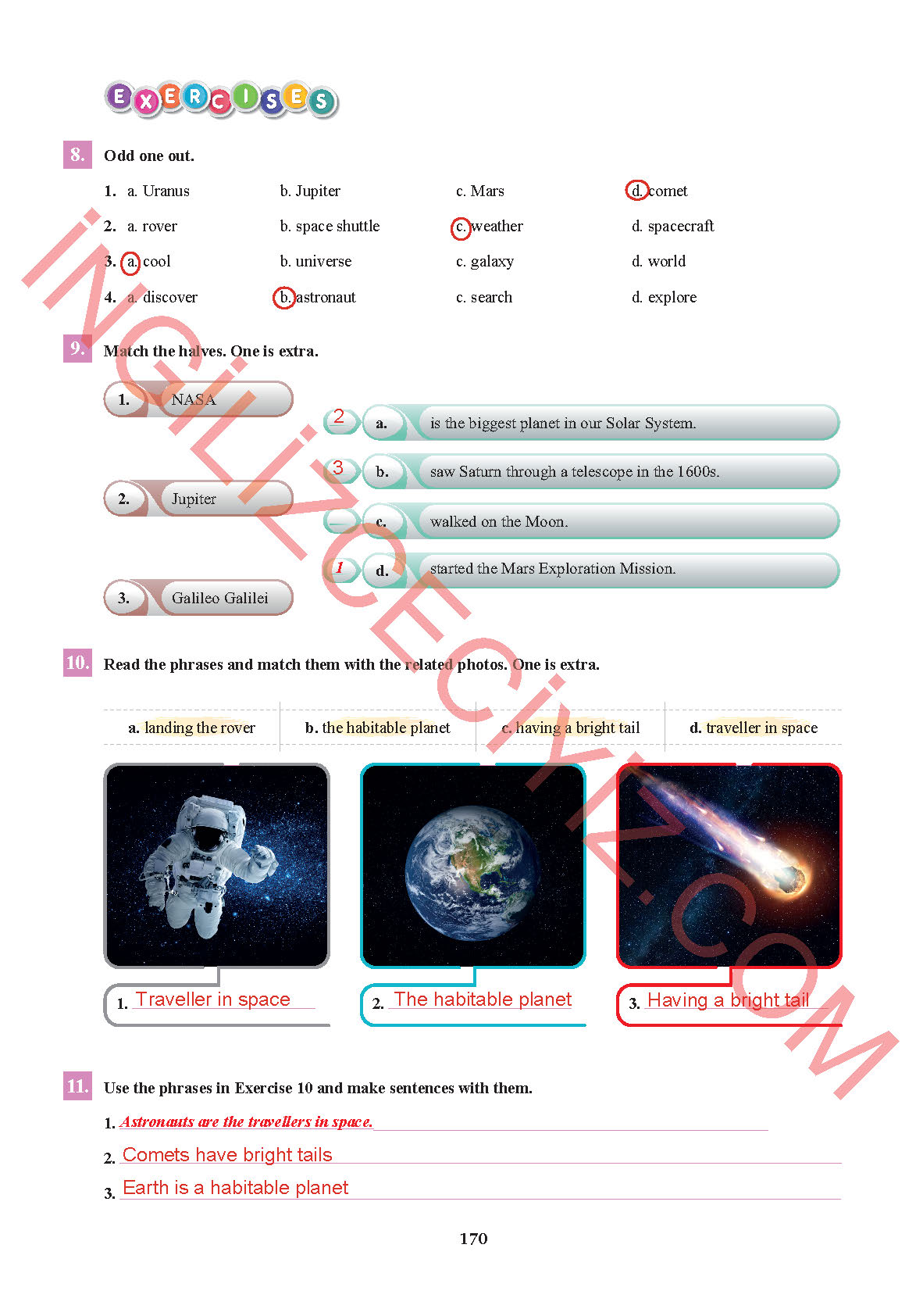 7. Sınıf Sdr İpekyolu Yayınları İngilizce Ders Kitabı Sayfa 170 Cevapları