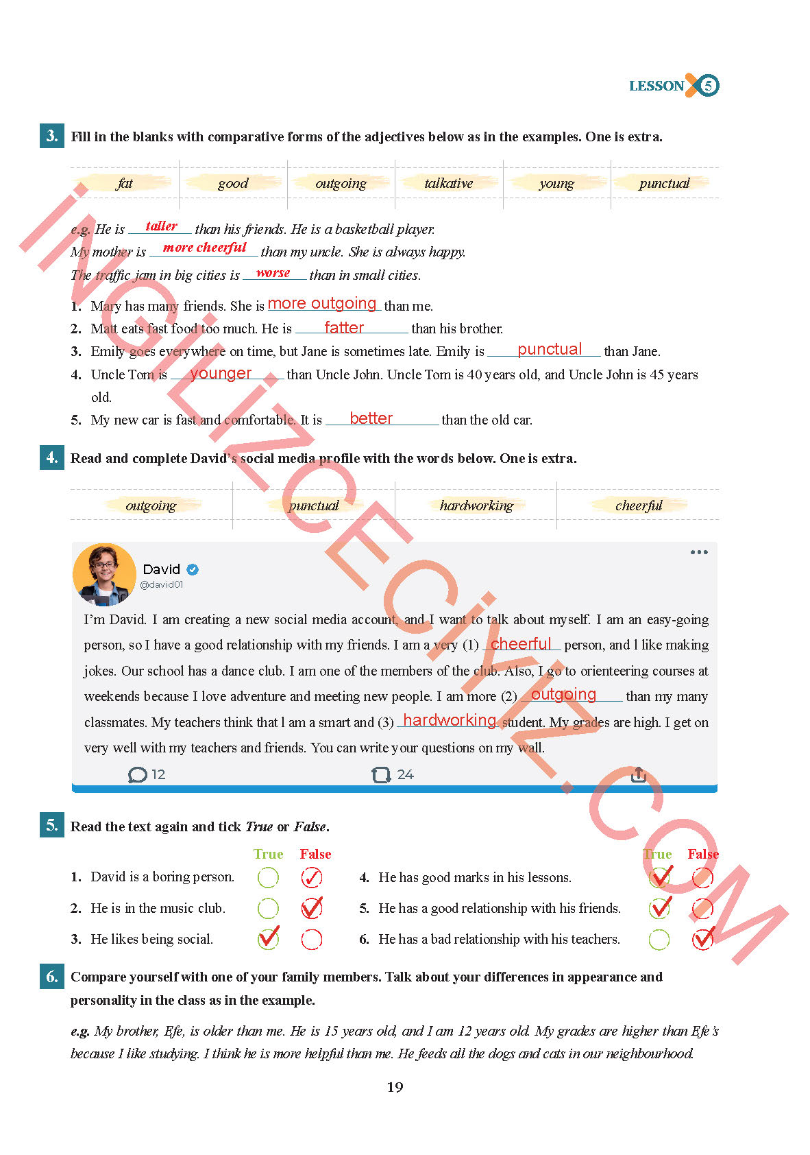 7. Sınıf Sdr İpekyolu Yayınları İngilizce Ders Kitabı Sayfa 19 Cevapları