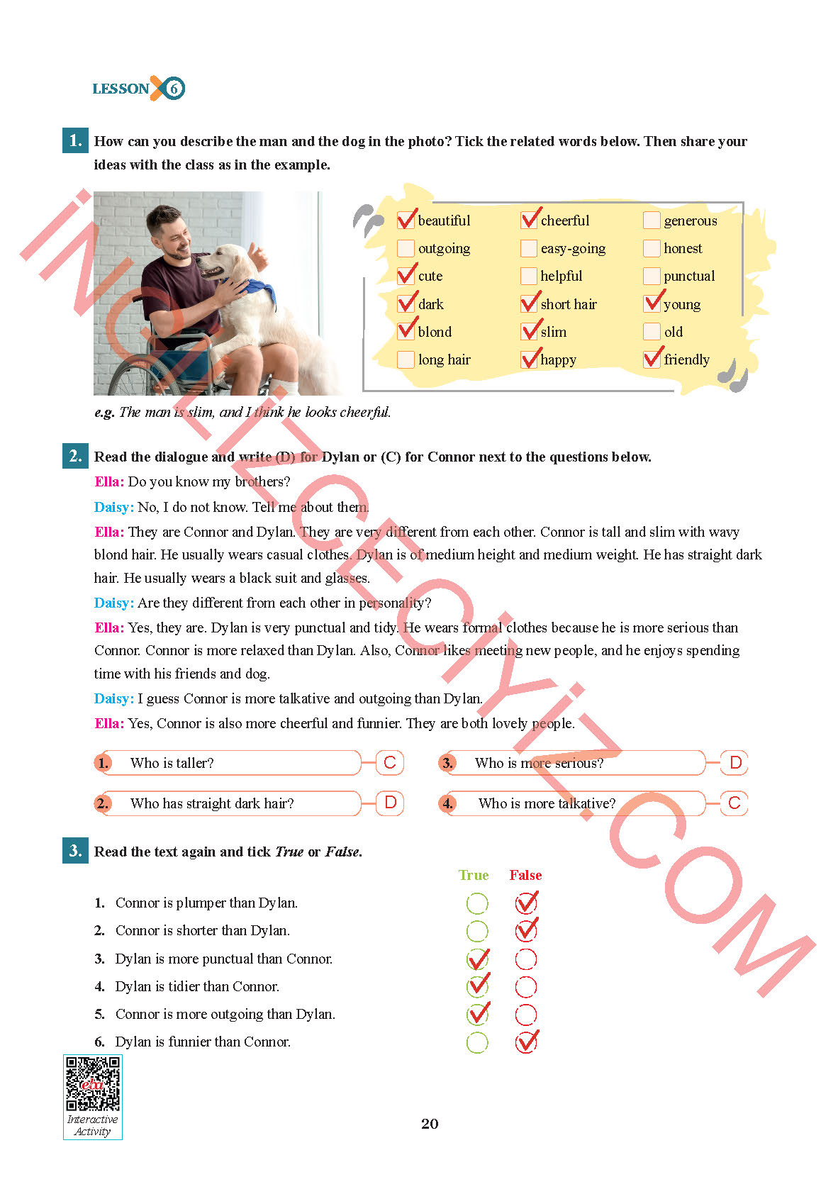7. Sınıf Sdr İpekyolu Yayınları İngilizce Ders Kitabı Sayfa 20 Cevapları