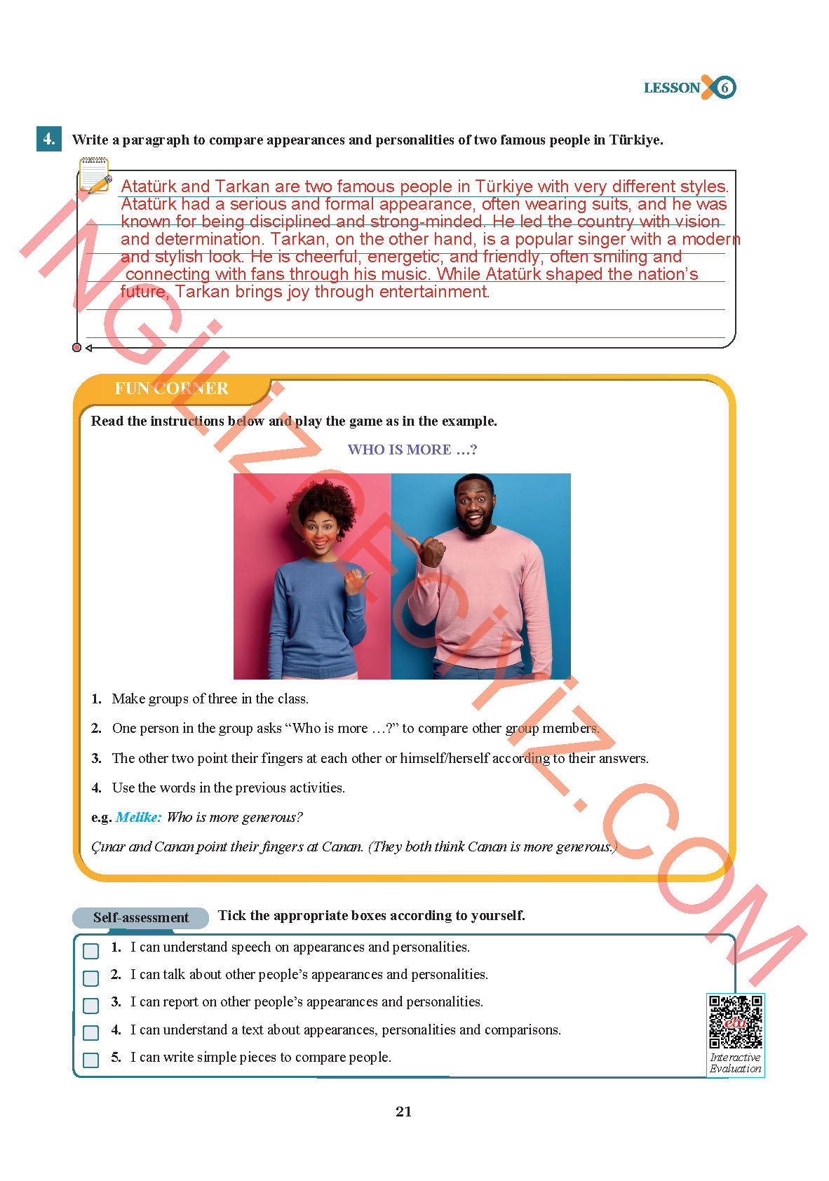 7. Sınıf Sdr İpekyolu Yayınları İngilizce Ders Kitabı Sayfa 21 Cevapları