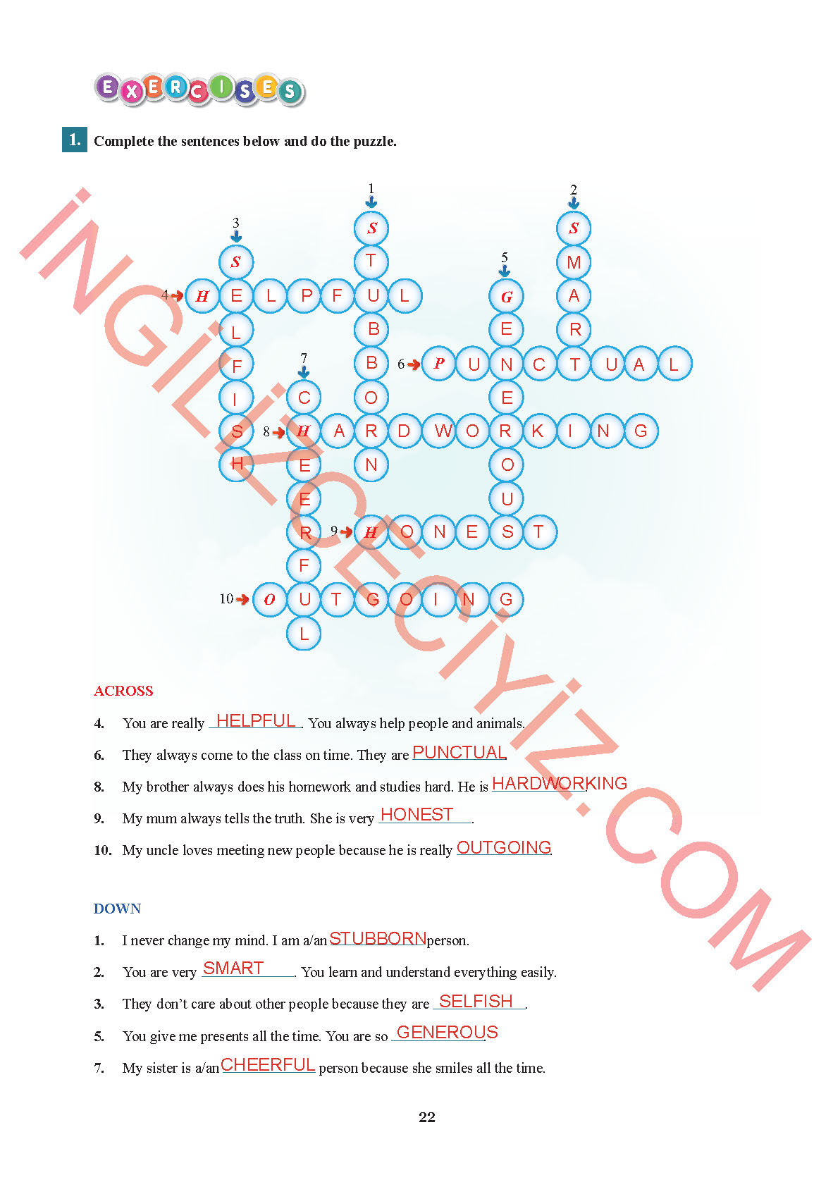 7. Sınıf Sdr İpekyolu Yayınları İngilizce Ders Kitabı Sayfa 22 Cevapları