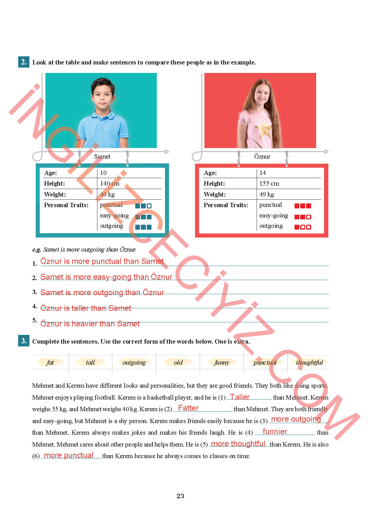 7. Sınıf Sdr İpekyolu Yayınları İngilizce Ders Kitabı Sayfa 23 Cevapları
