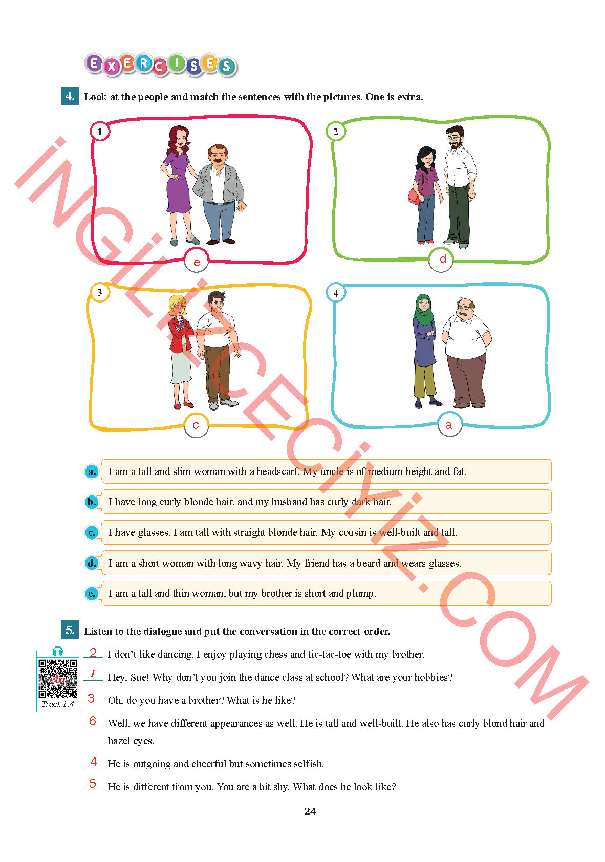 7. Sınıf Sdr İpekyolu Yayınları İngilizce Ders Kitabı Sayfa 24 Cevapları
