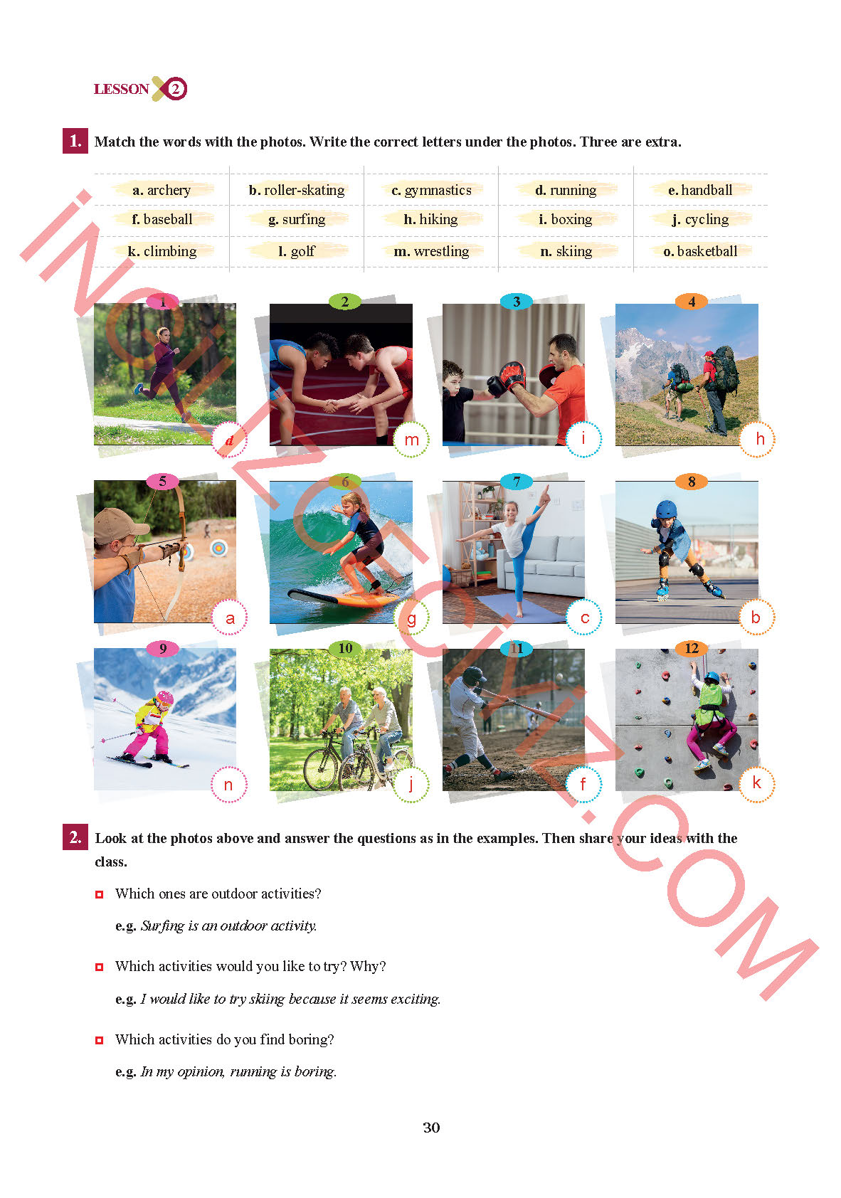 7. Sınıf Sdr İpekyolu Yayınları İngilizce Ders Kitabı Sayfa 30 Cevapları