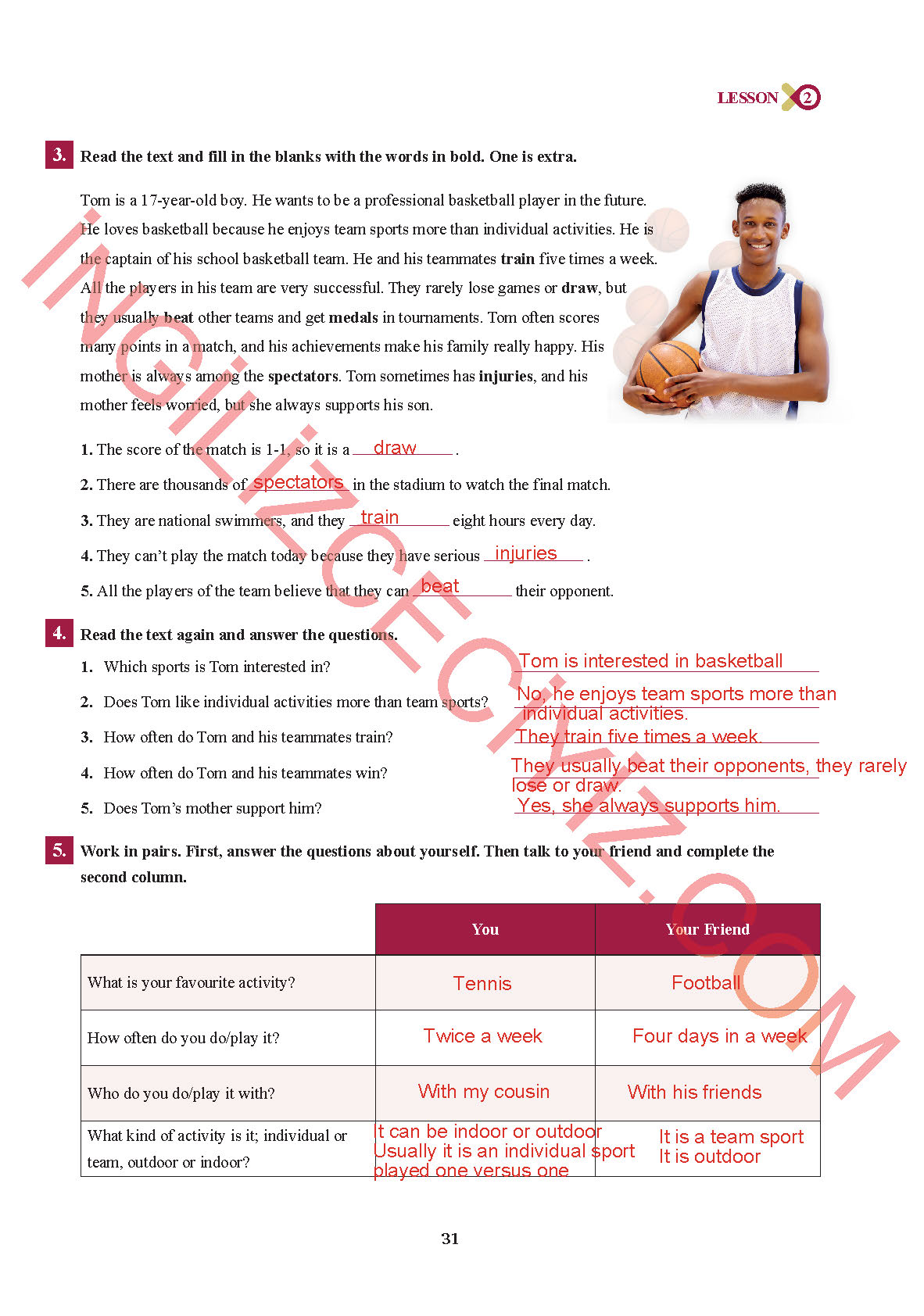 7. Sınıf Sdr İpekyolu Yayınları İngilizce Ders Kitabı Sayfa 31 Cevapları