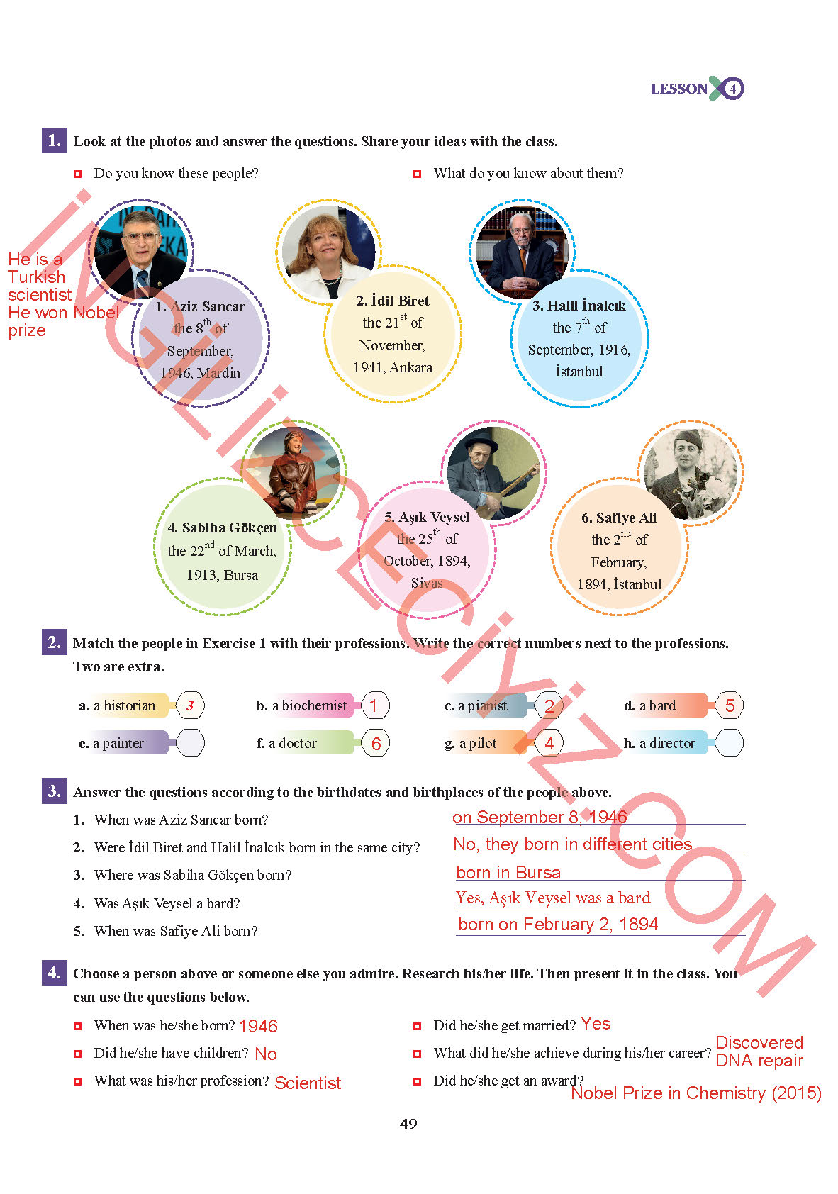 7. Sınıf Sdr İpekyolu Yayınları İngilizce Ders Kitabı Sayfa 49 Cevapları