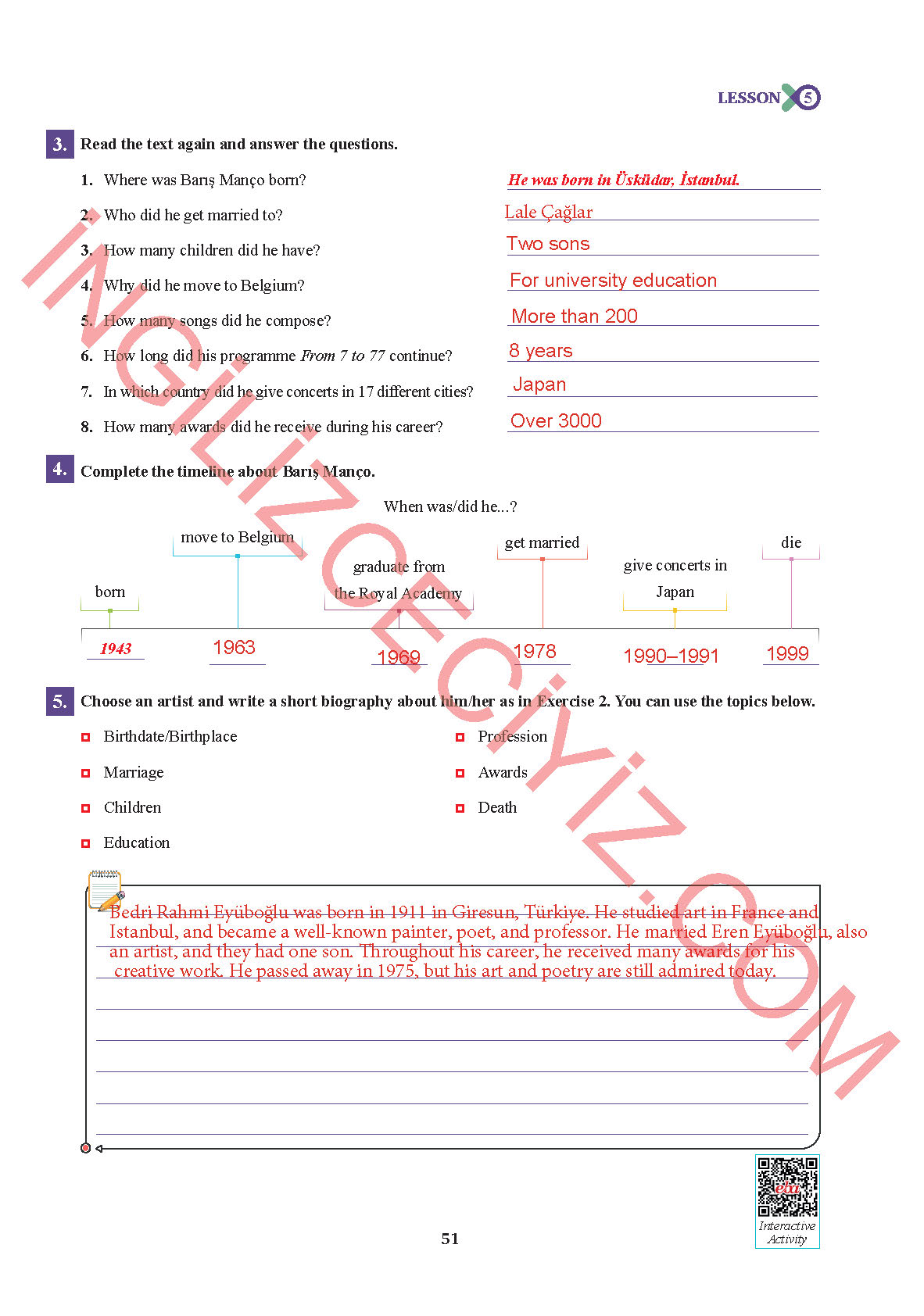 7. Sınıf Sdr İpekyolu Yayınları İngilizce Ders Kitabı Sayfa 51 Cevapları