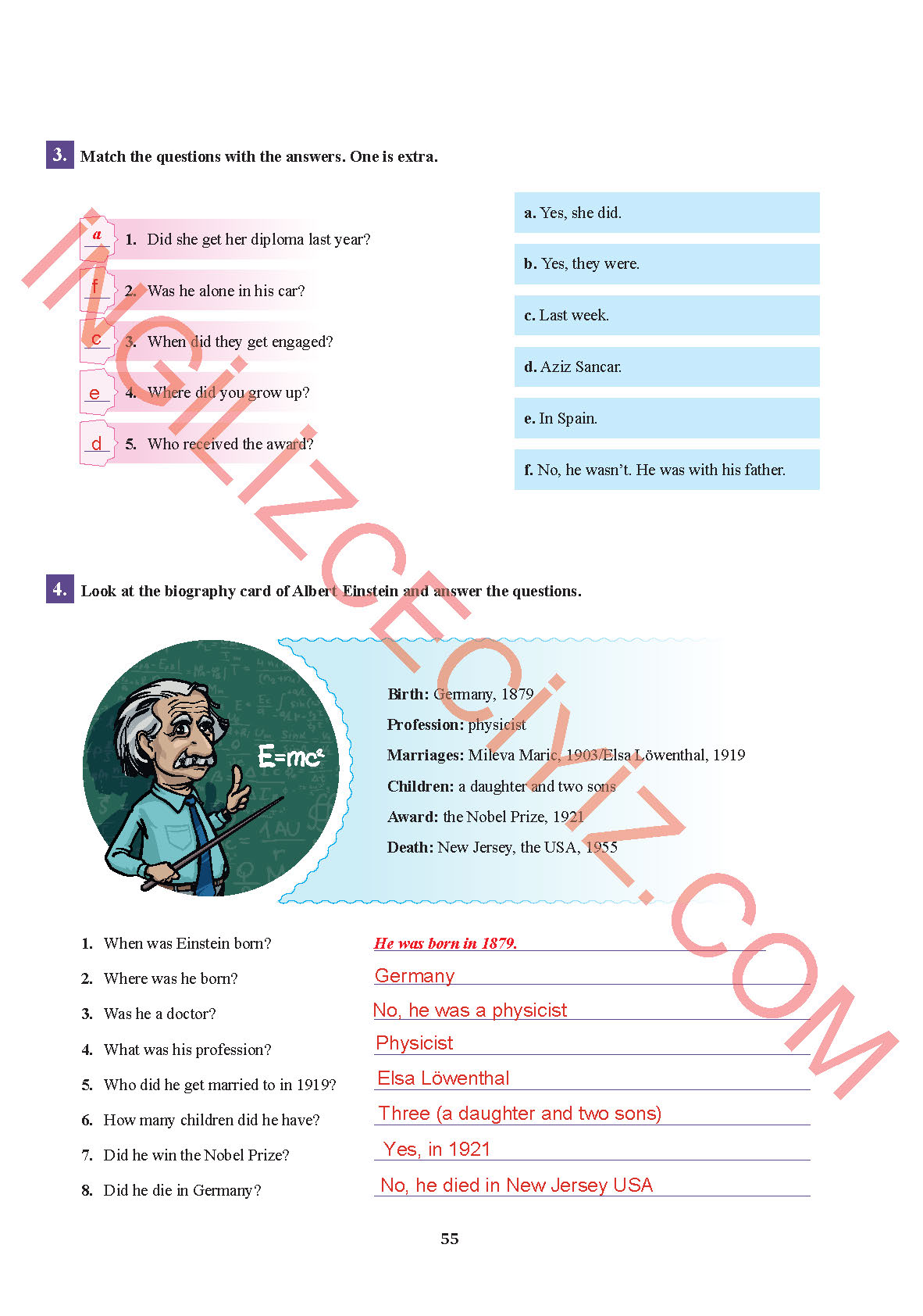 7. Sınıf Sdr İpekyolu Yayınları İngilizce Ders Kitabı Sayfa 55 Cevapları