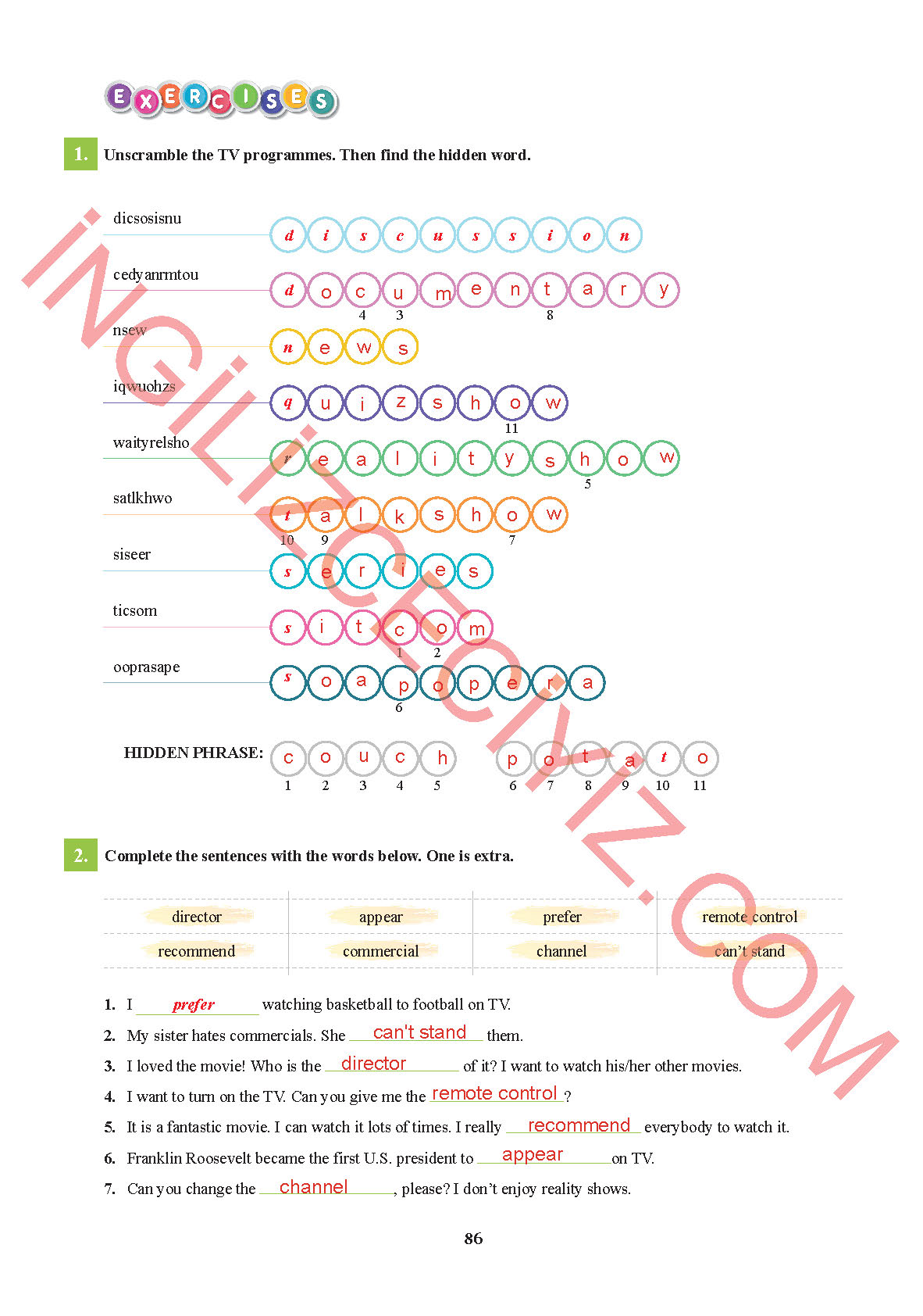 7. Sınıf Sdr İpekyolu Yayınları İngilizce Ders Kitabı Sayfa 86 Cevapları