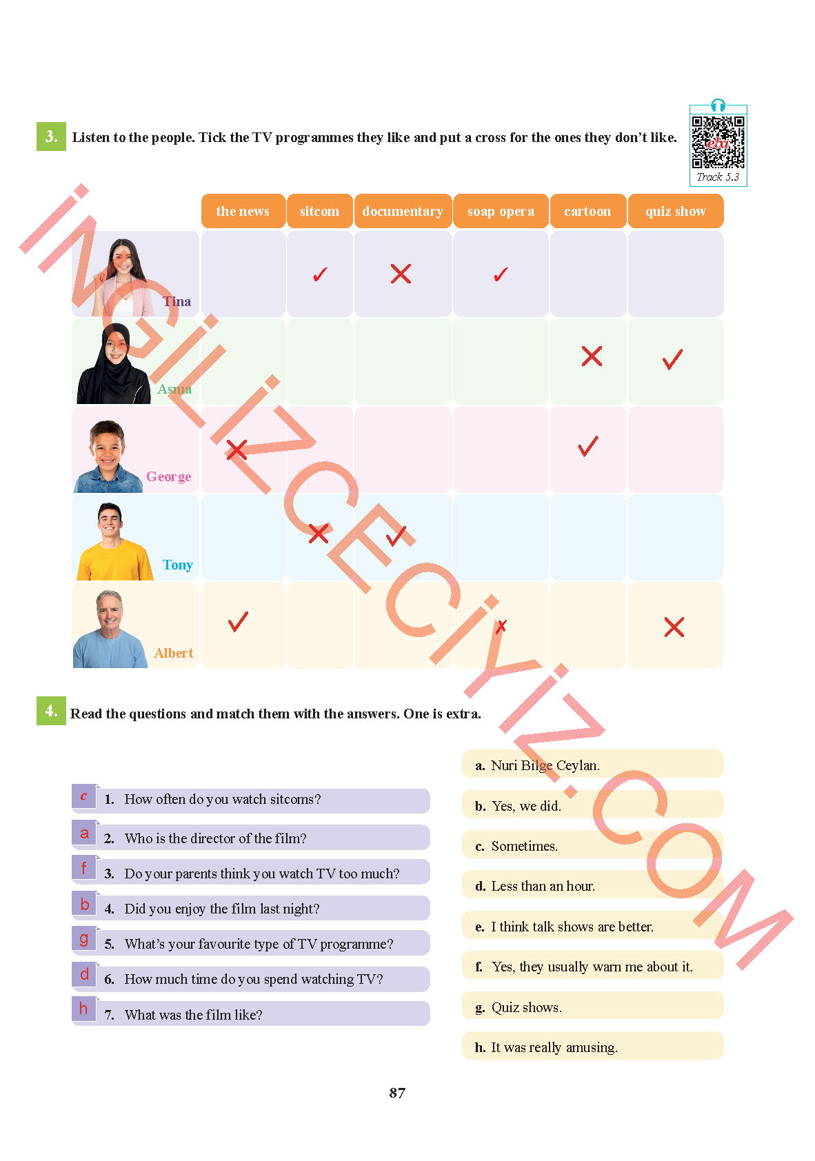 7. Sınıf Sdr İpekyolu Yayınları İngilizce Ders Kitabı Sayfa 87 Cevapları