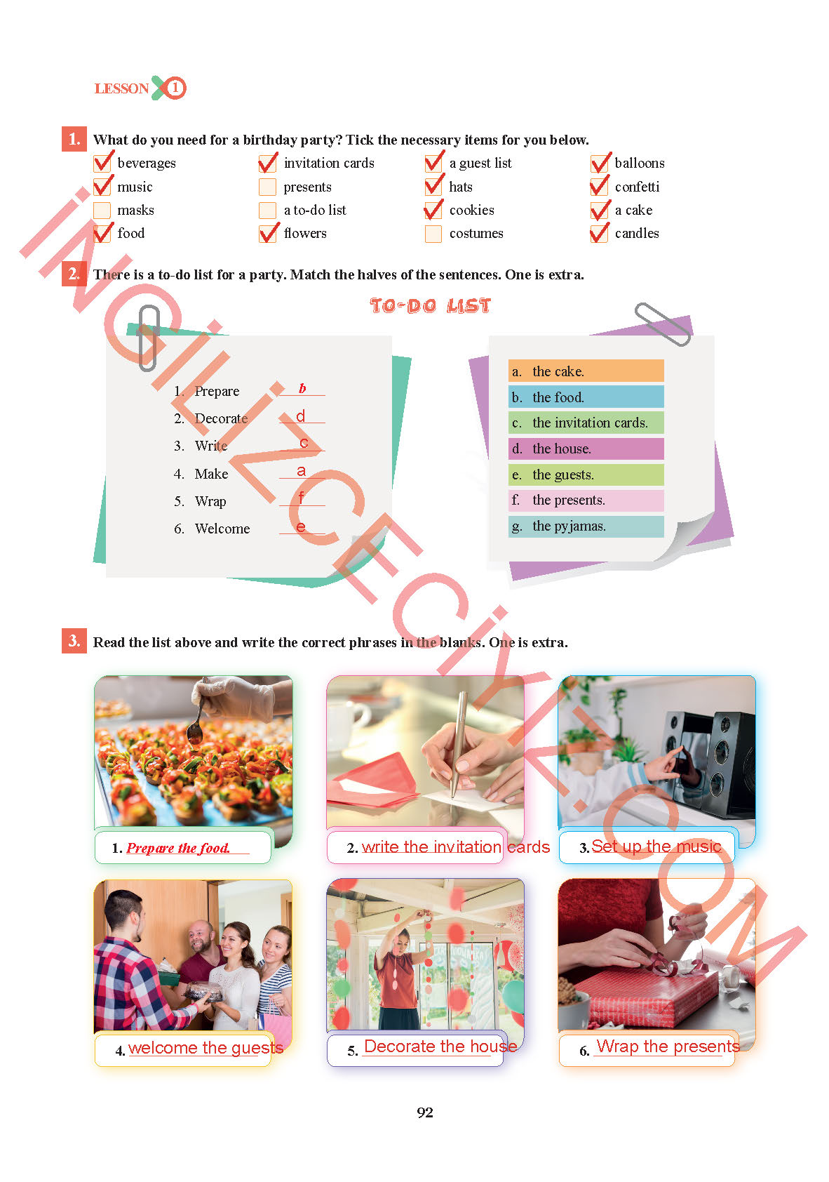 7. Sınıf Sdr İpekyolu Yayınları İngilizce Ders Kitabı Sayfa 92 Cevapları