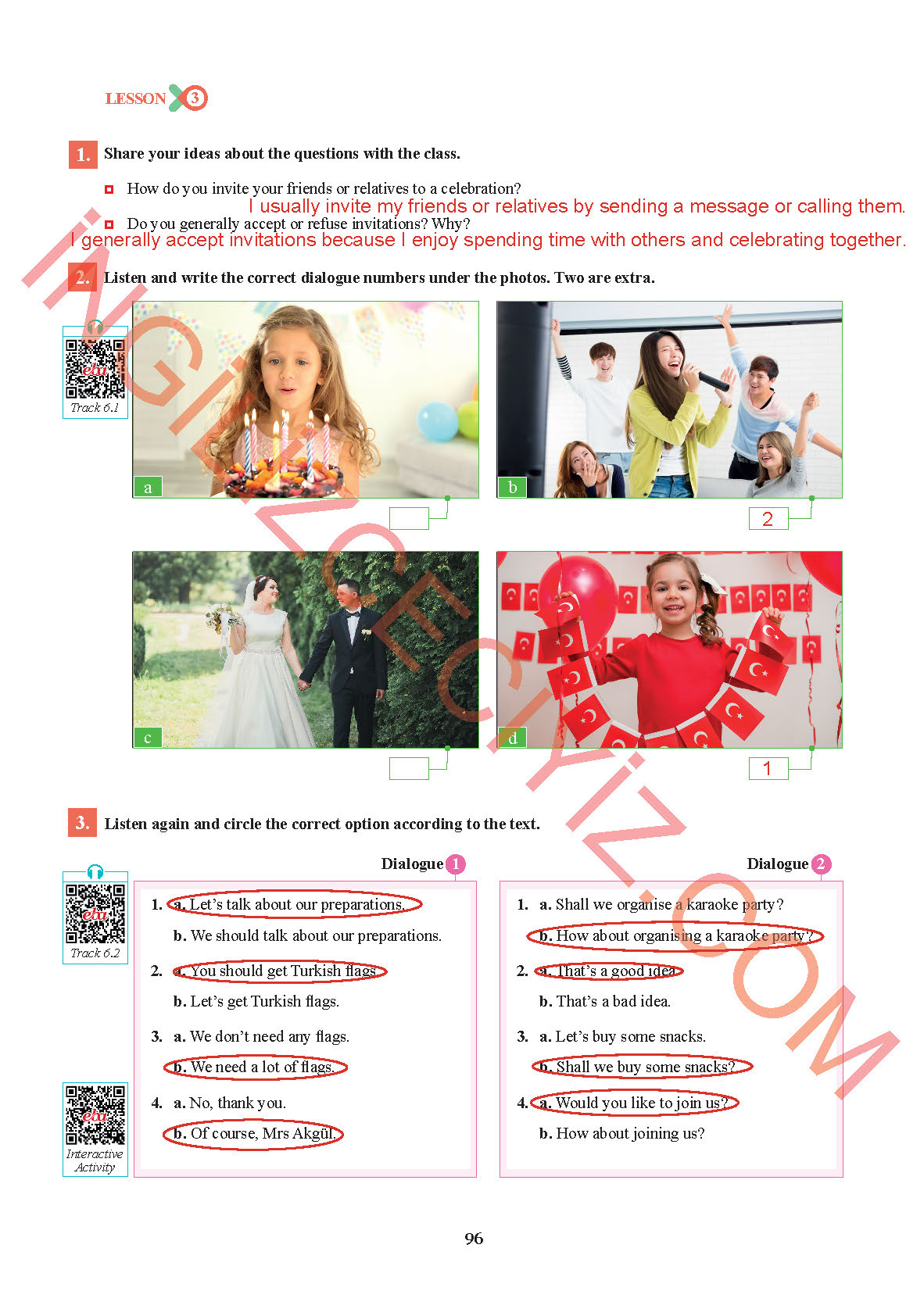 7. Sınıf Sdr İpekyolu Yayınları İngilizce Ders Kitabı Sayfa 96 Cevapları