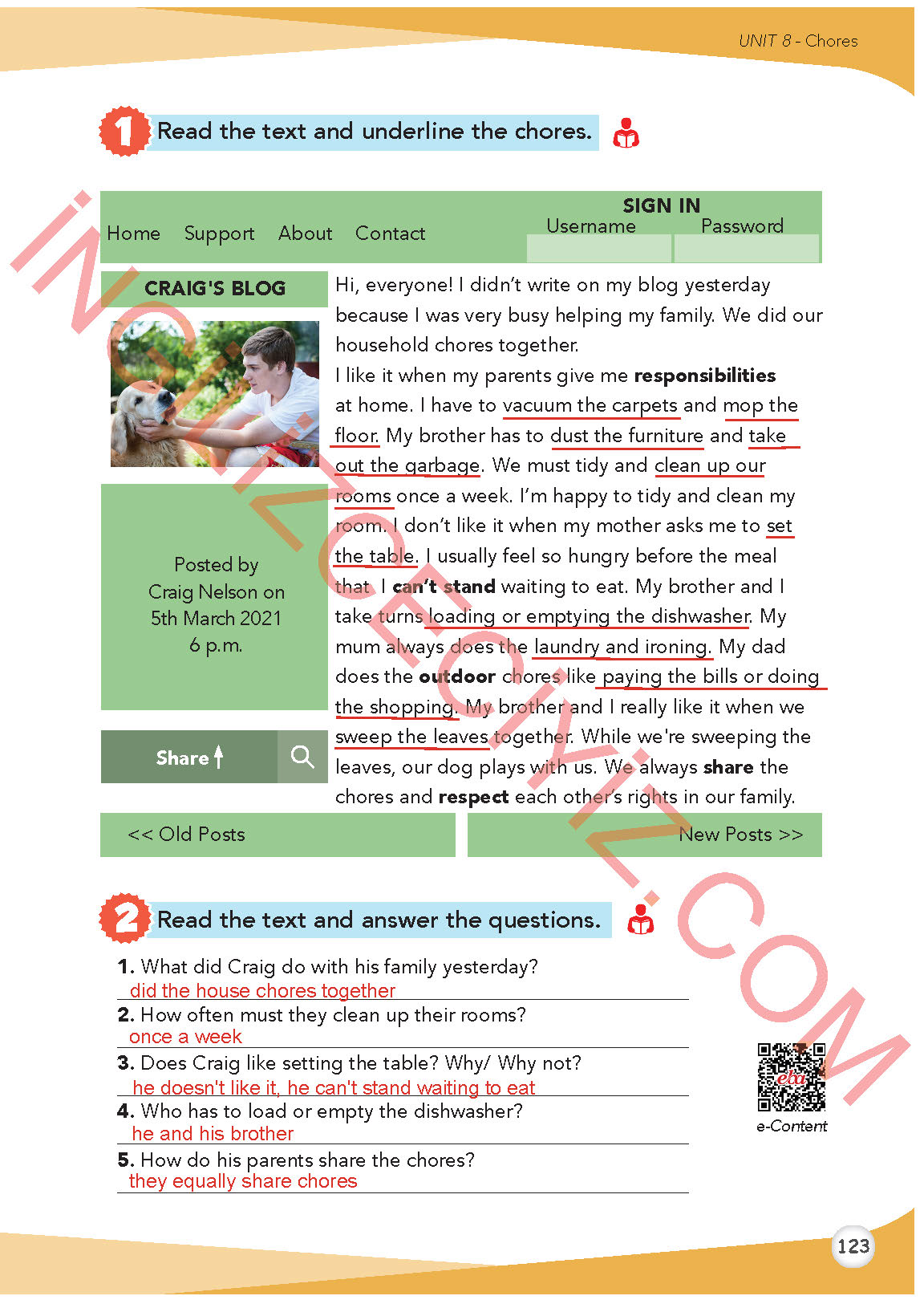 8. Sınıf Meb Yayınları İngilizce Ders Kitabı Sayfa 124 Cevapları