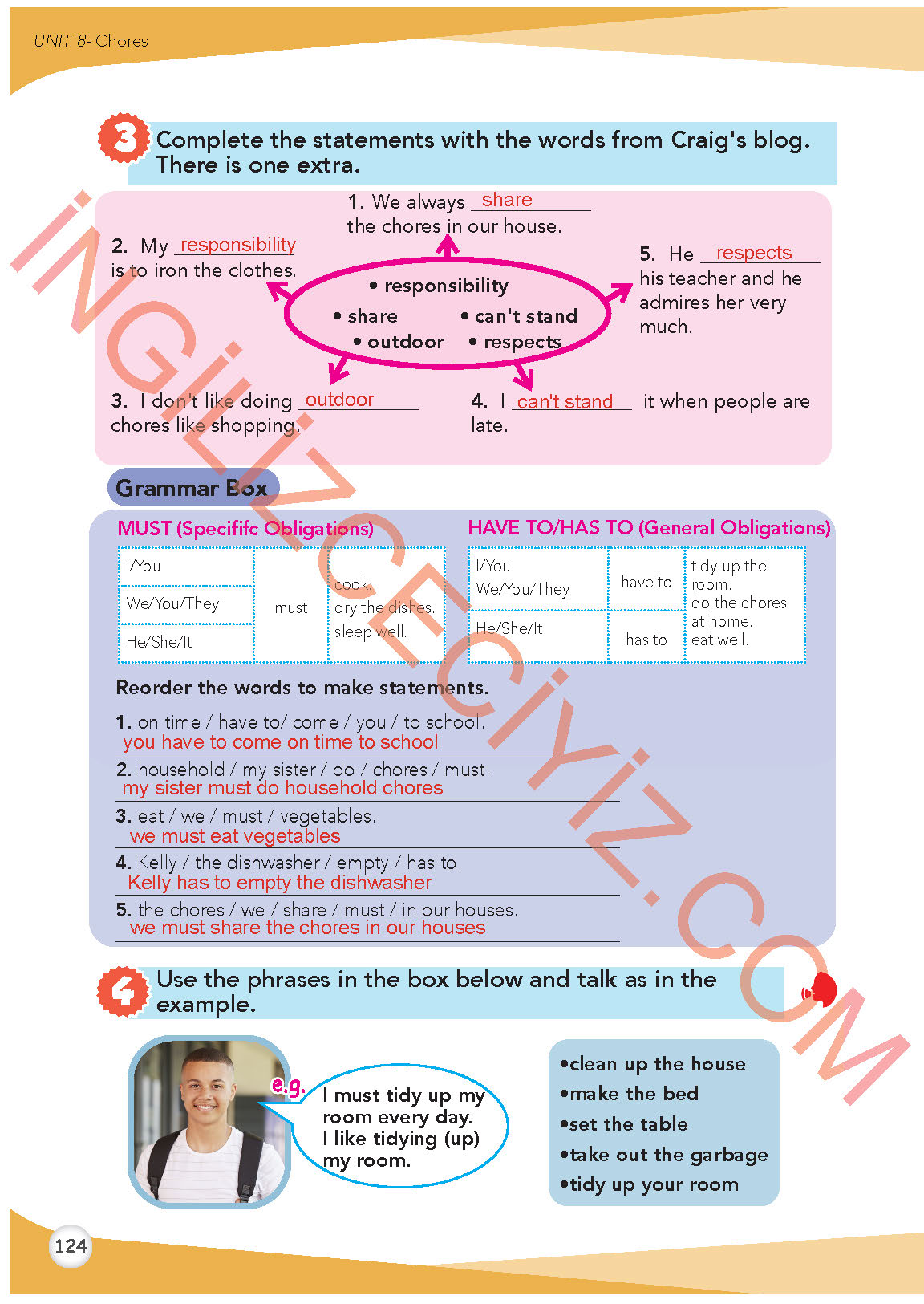 8. Sınıf Meb Yayınları İngilizce Ders Kitabı Sayfa 125 Cevapları
