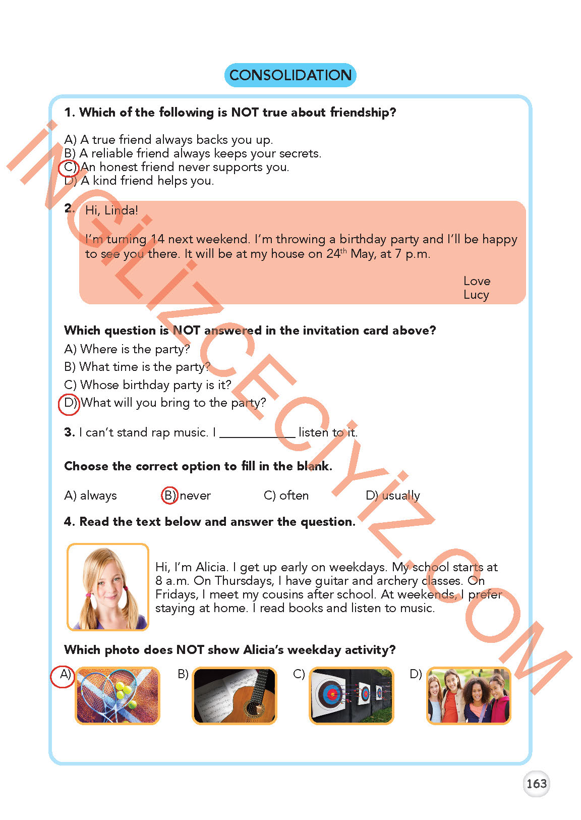 8. Sınıf Meb Yayınları İngilizce Ders Kitabı Sayfa 164 Cevapları