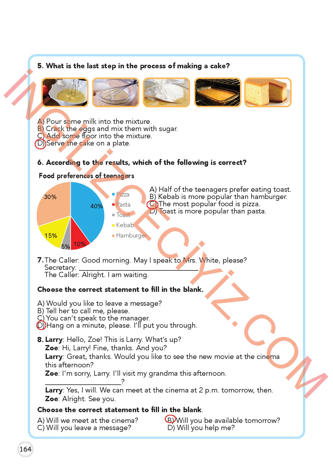 8. Sınıf Meb Yayınları İngilizce Ders Kitabı Sayfa 165 Cevapları