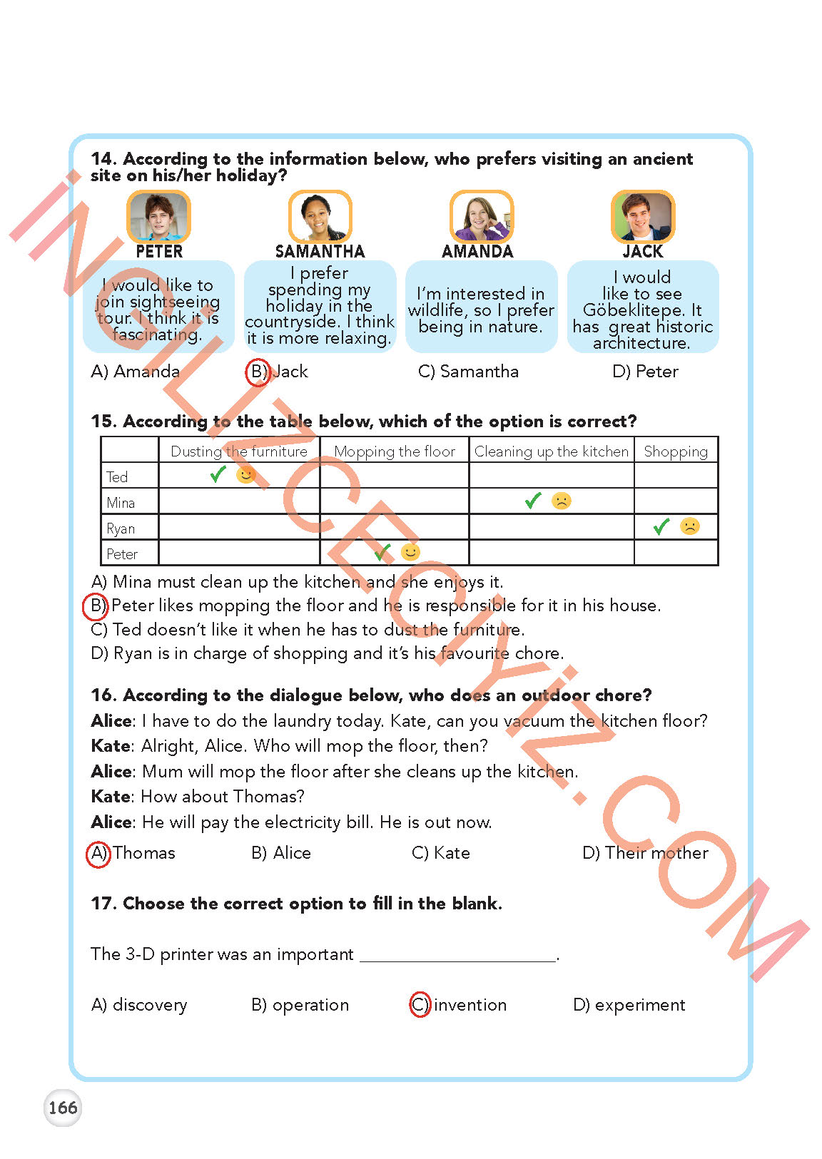 8. Sınıf Meb Yayınları İngilizce Ders Kitabı Sayfa 167 Cevapları