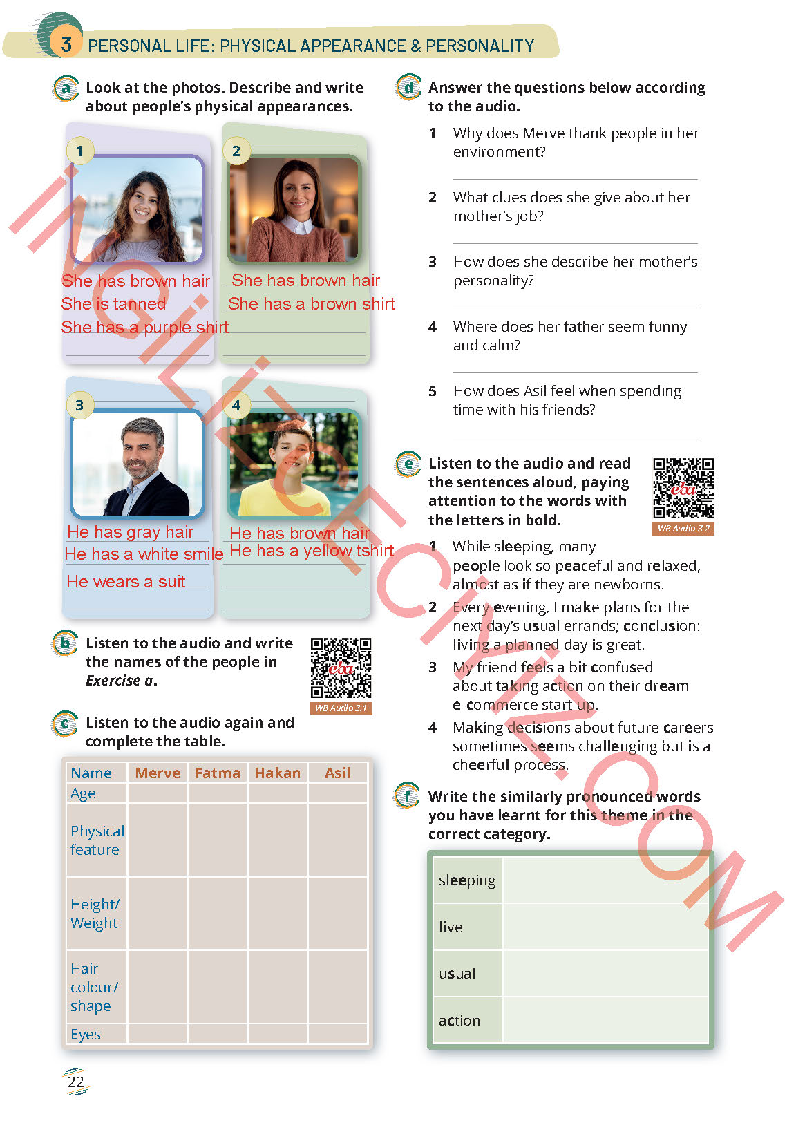 9. Sınıf Meb Yayınları İngilizce Çalışma Kitabı Sayfa 22 Cevapları