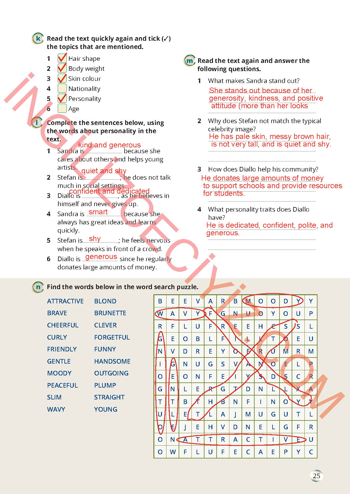 9. Sınıf Meb Yayınları İngilizce Çalışma Kitabı Sayfa 25 Cevapları