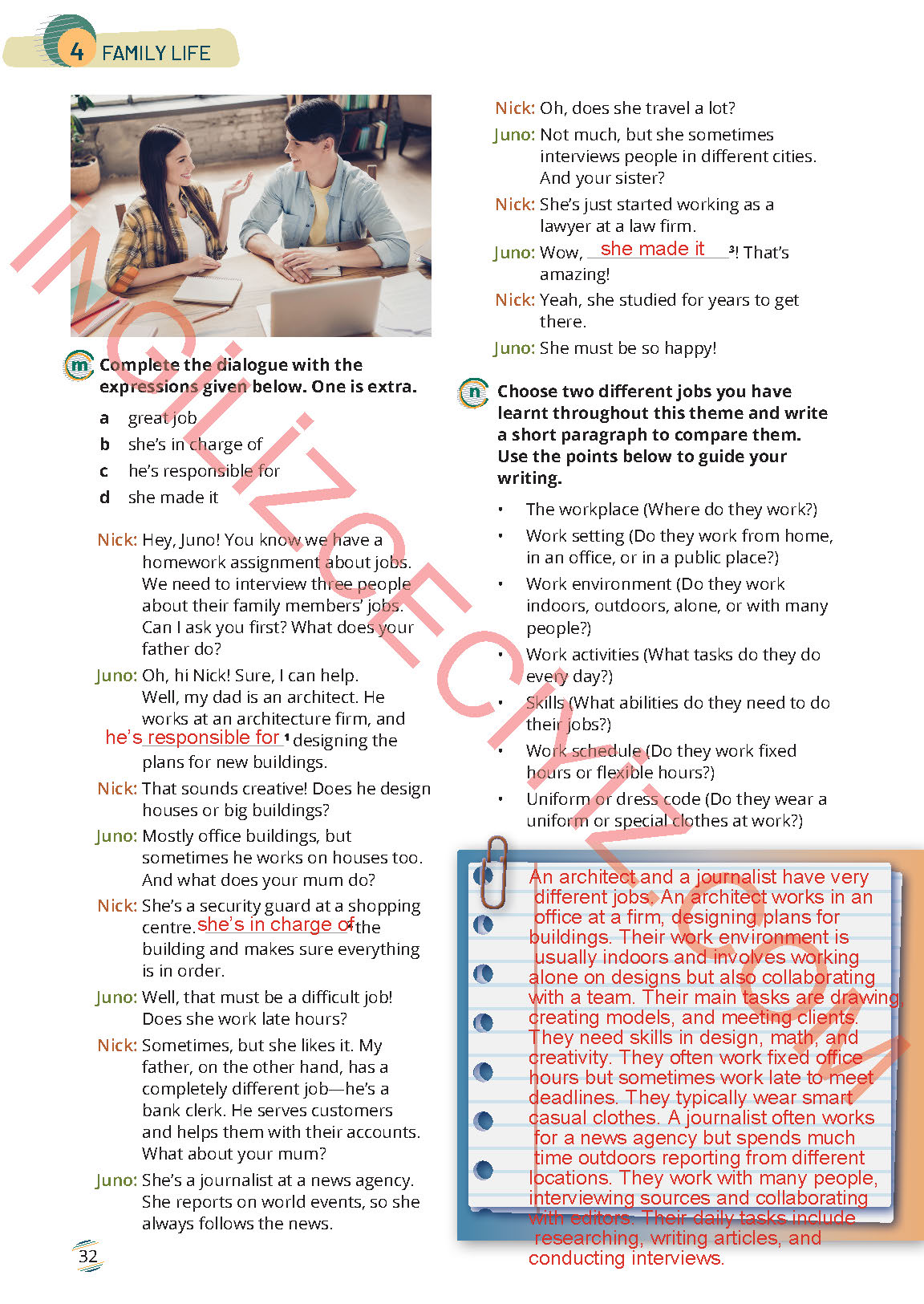 9. Sınıf Meb Yayınları İngilizce Çalışma Kitabı Sayfa 32 Cevapları