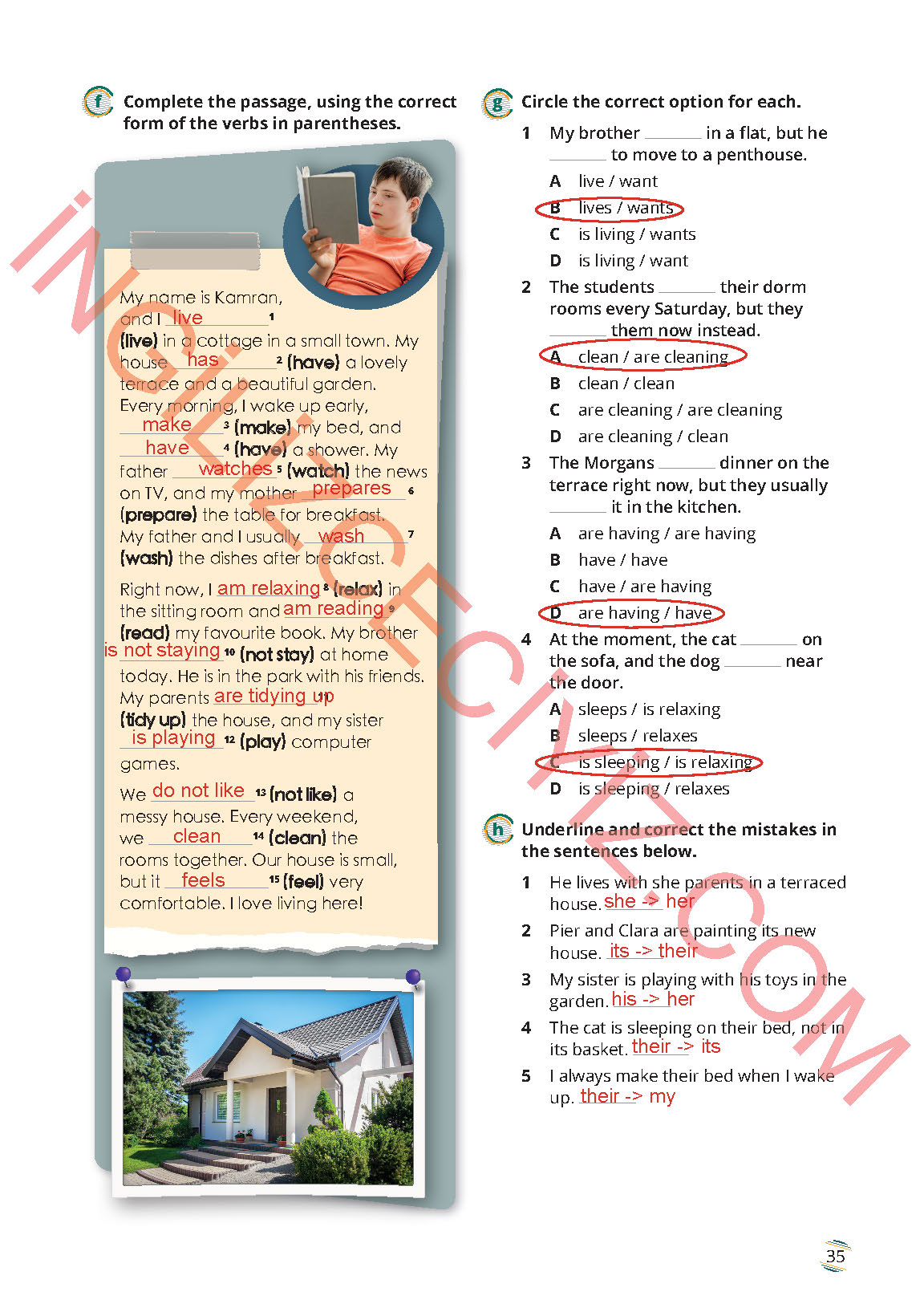 9. Sınıf Meb Yayınları İngilizce Çalışma Kitabı Sayfa 35 Cevapları