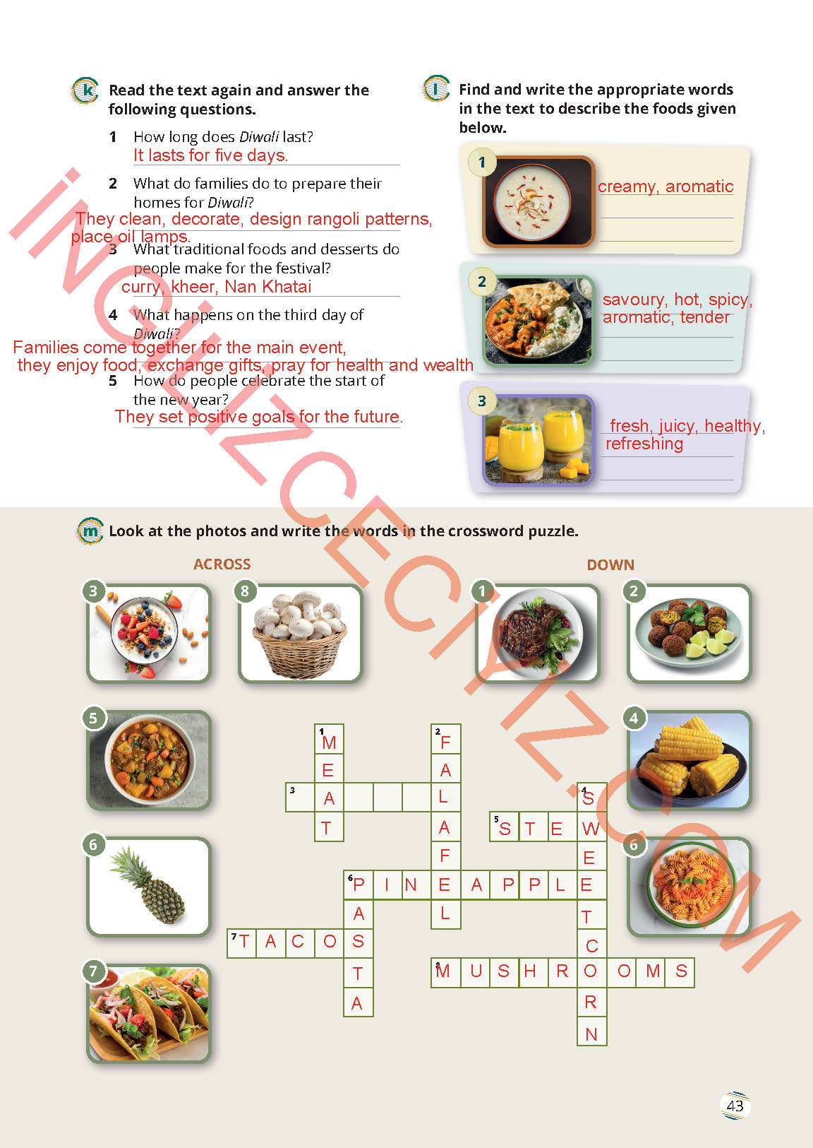 9. Sınıf Meb Yayınları İngilizce Çalışma Kitabı Sayfa 43 Cevapları