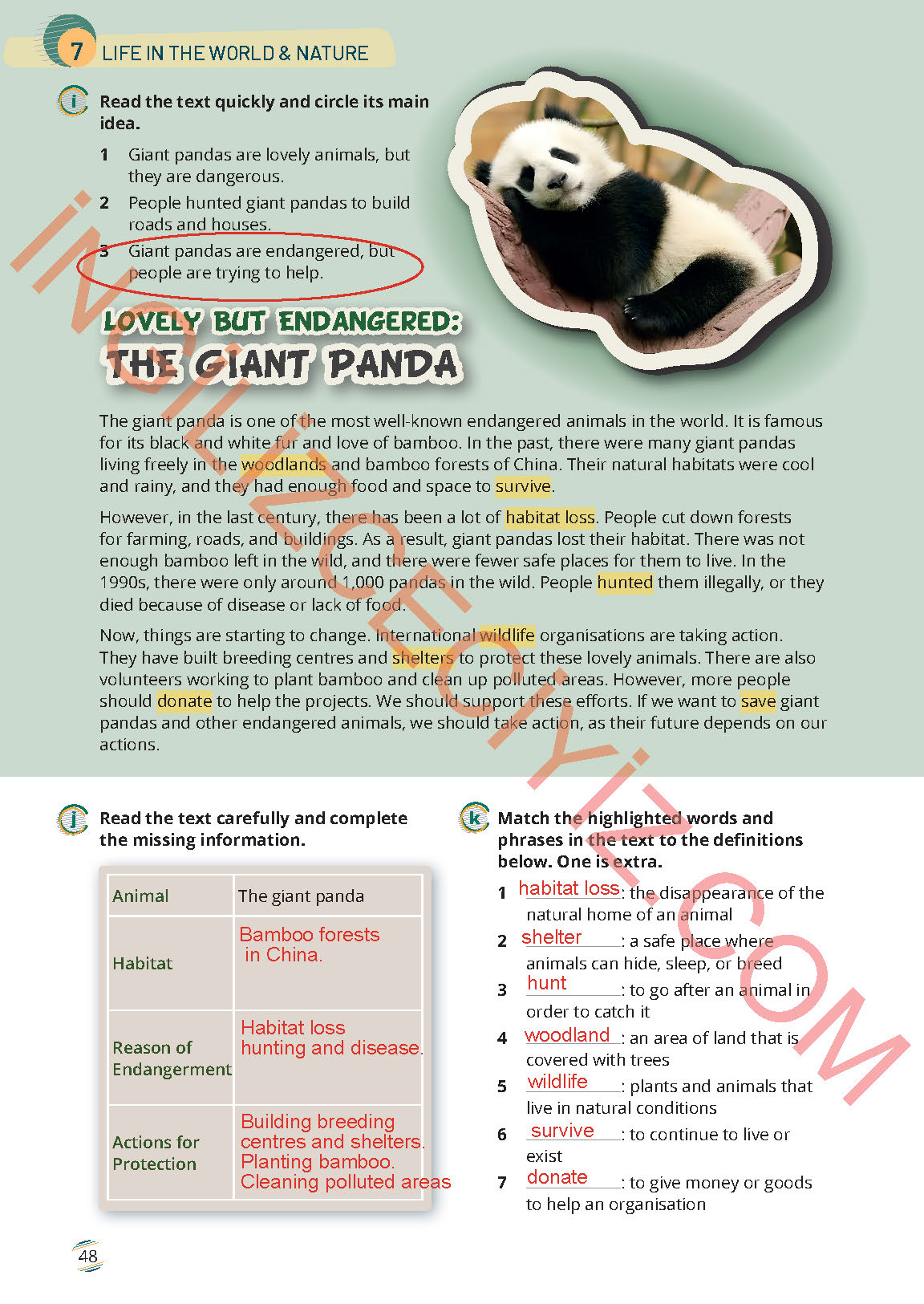 9. Sınıf Meb Yayınları İngilizce Çalışma Kitabı Sayfa 48 Cevapları