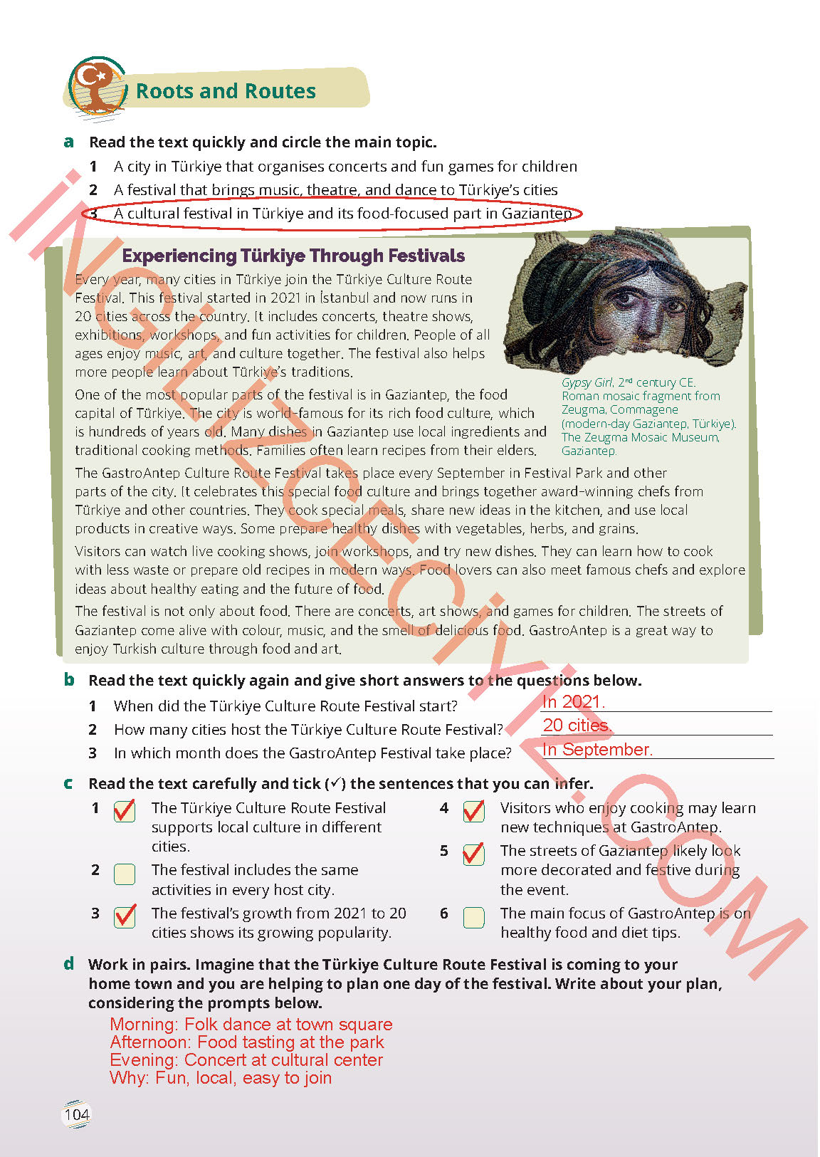 9. Sınıf Meb Yayınları İngilizce Ders Kitabı Sayfa 104 Cevapları