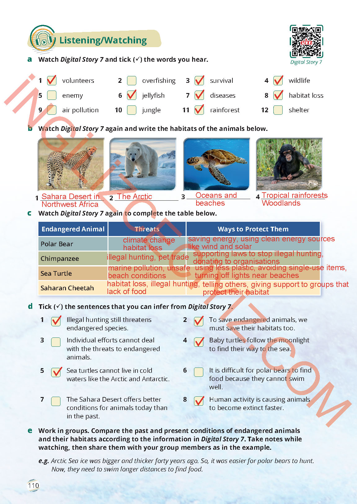 9. Sınıf Meb Yayınları İngilizce Ders Kitabı Sayfa 110 Cevapları