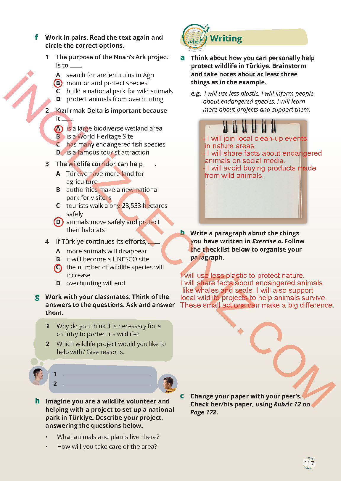 9. Sınıf Meb Yayınları İngilizce Ders Kitabı Sayfa 117 Cevapları