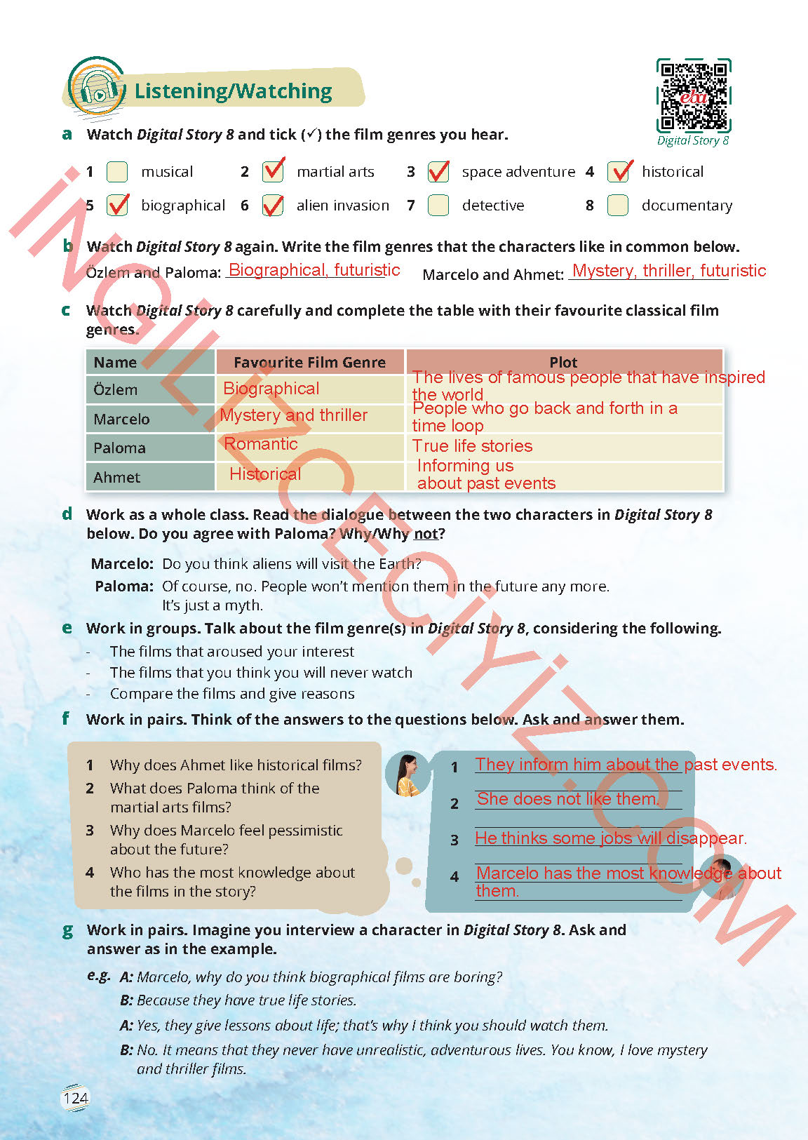 9. Sınıf Meb Yayınları İngilizce Ders Kitabı Sayfa 124 Cevapları