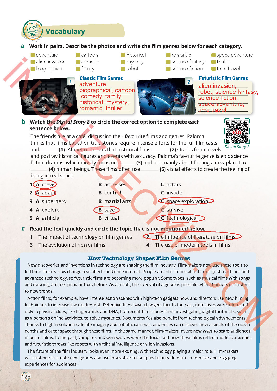 9. Sınıf Meb Yayınları İngilizce Ders Kitabı Sayfa 126 Cevapları