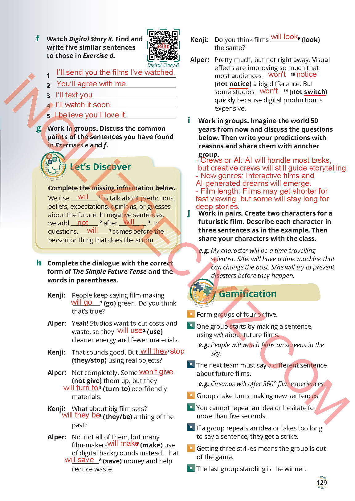 9. Sınıf Meb Yayınları İngilizce Ders Kitabı Sayfa 129 Cevapları