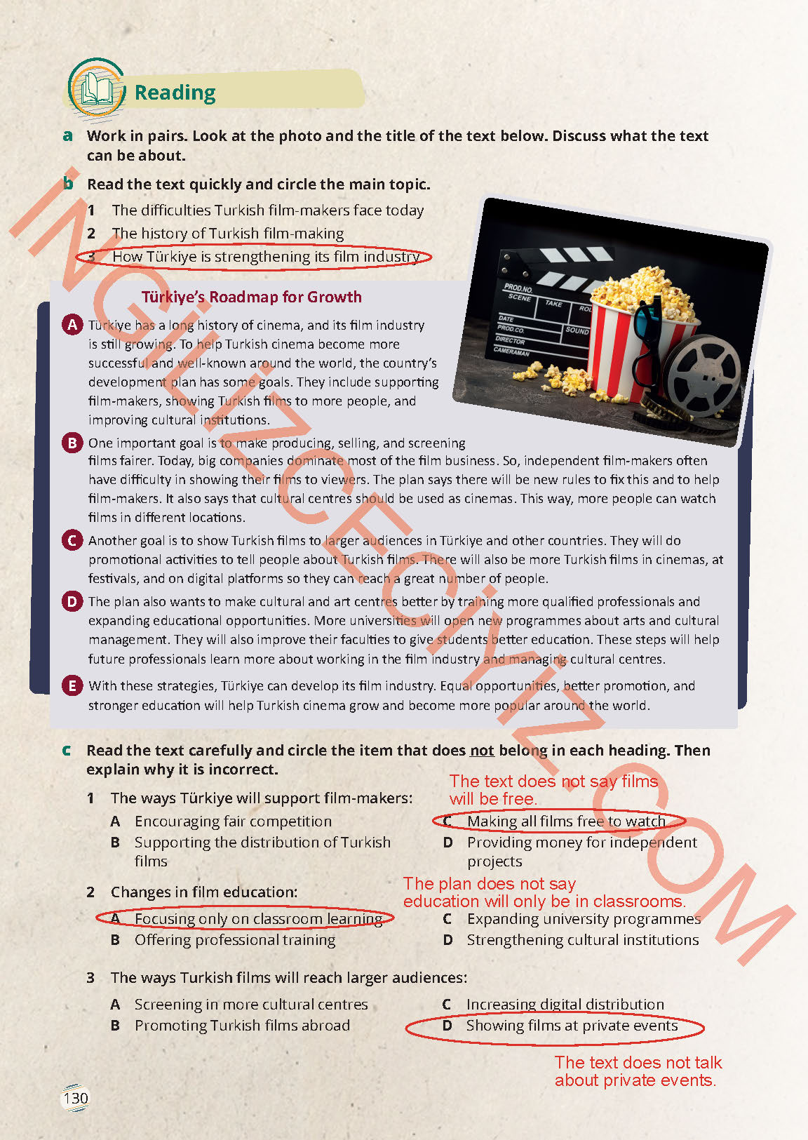 9. Sınıf Meb Yayınları İngilizce Ders Kitabı Sayfa 130 Cevapları