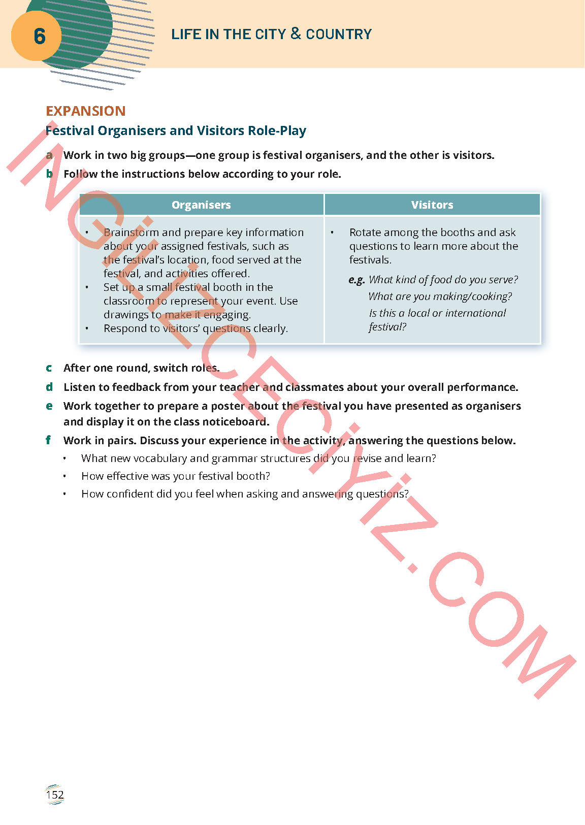 9. Sınıf Meb Yayınları İngilizce Ders Kitabı Sayfa 152 Cevapları