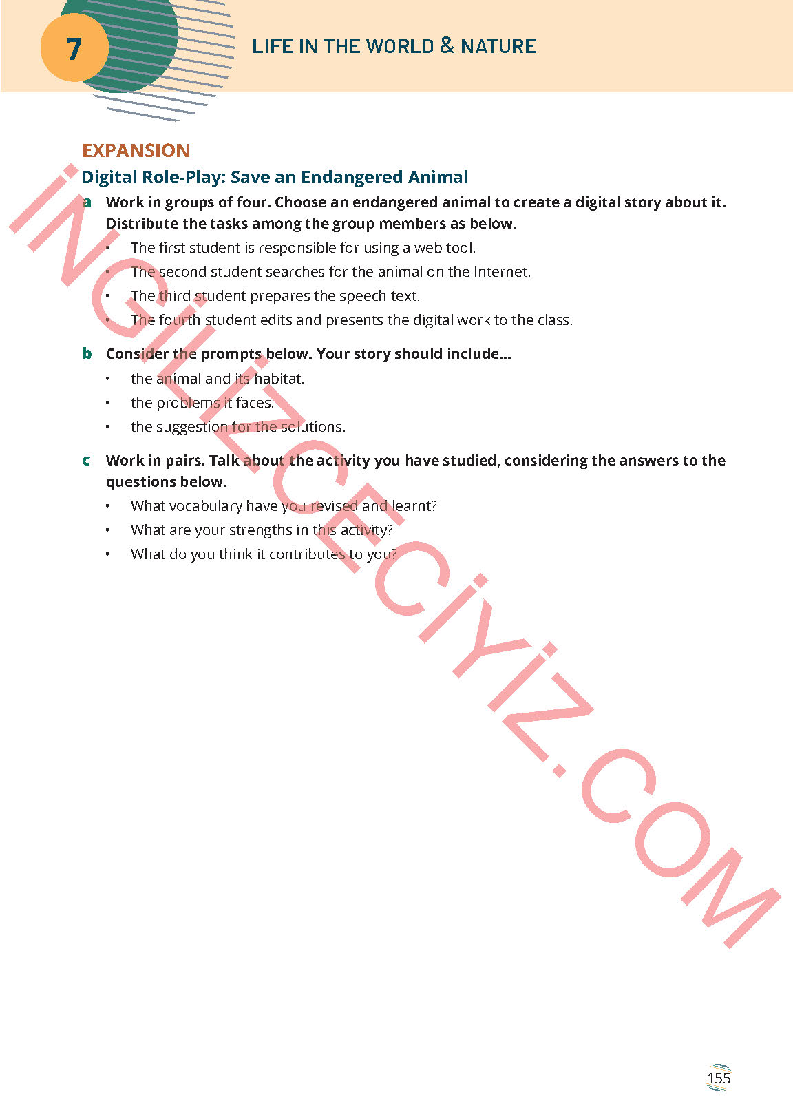 9. Sınıf Meb Yayınları İngilizce Ders Kitabı Sayfa 155 Cevapları