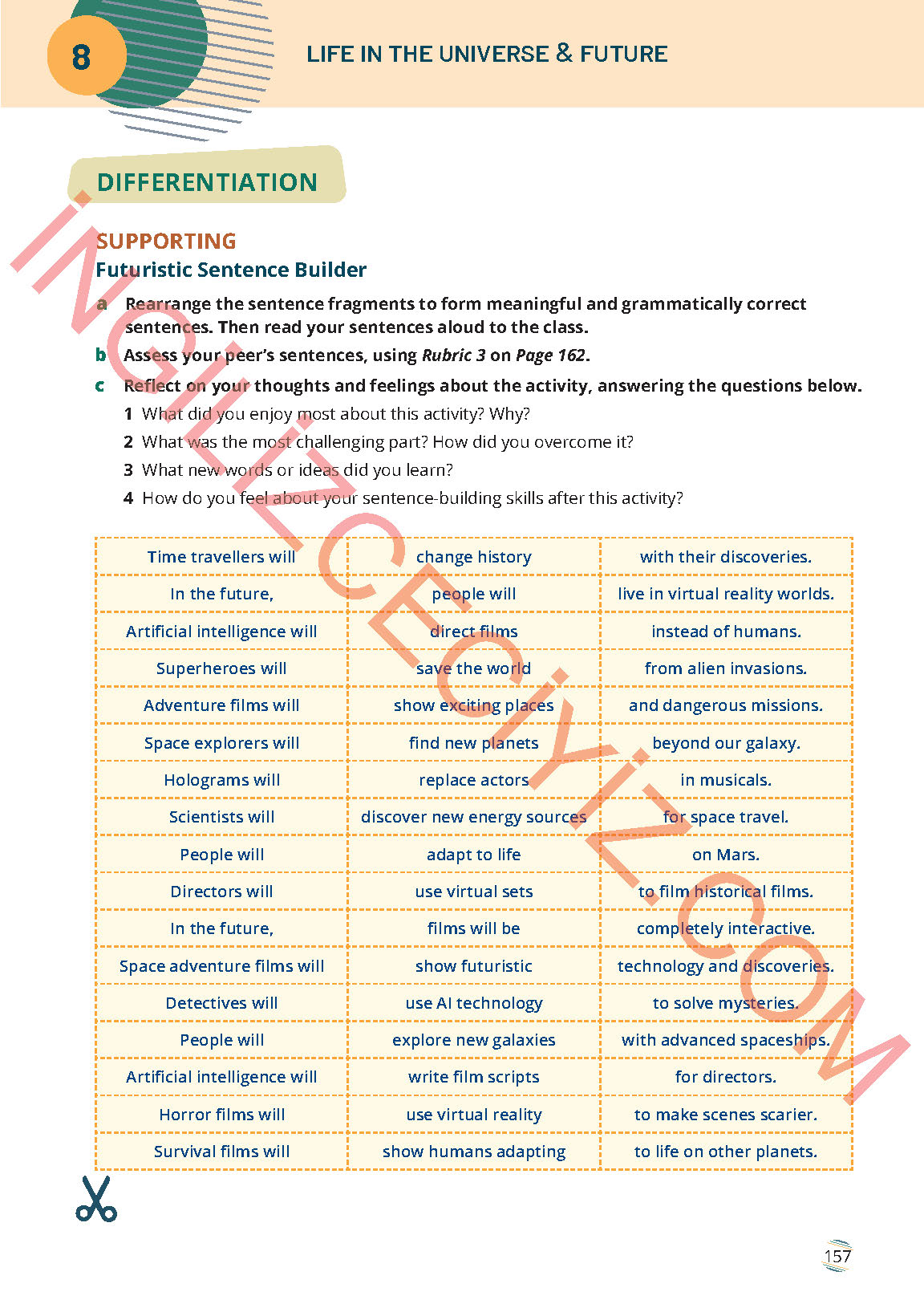 9. Sınıf Meb Yayınları İngilizce Ders Kitabı Sayfa 157 Cevapları